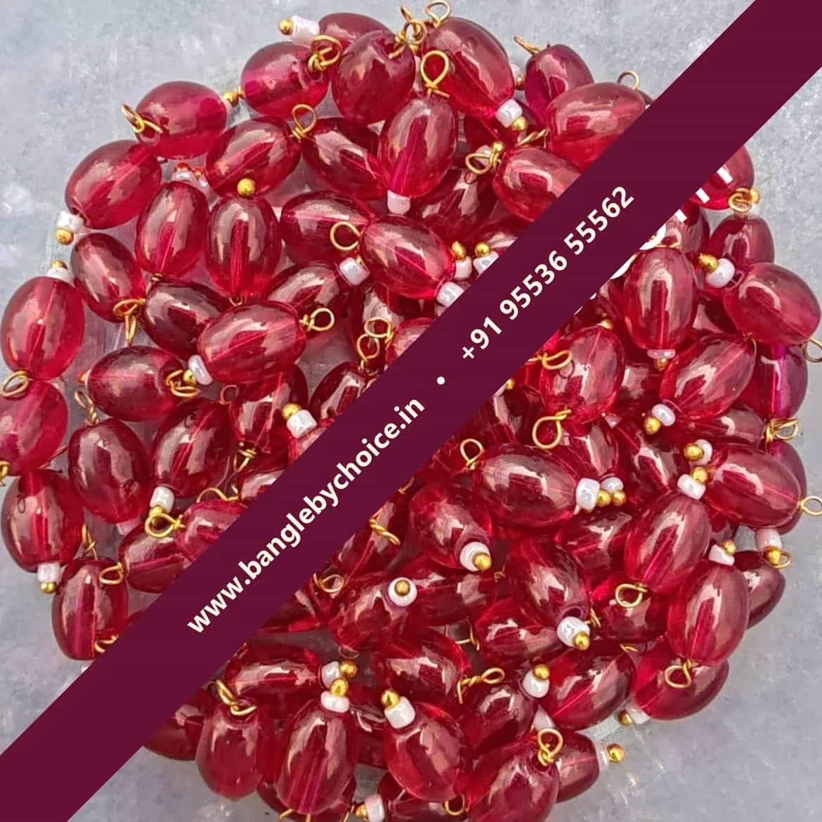 Photo of dark red colour hanging beads