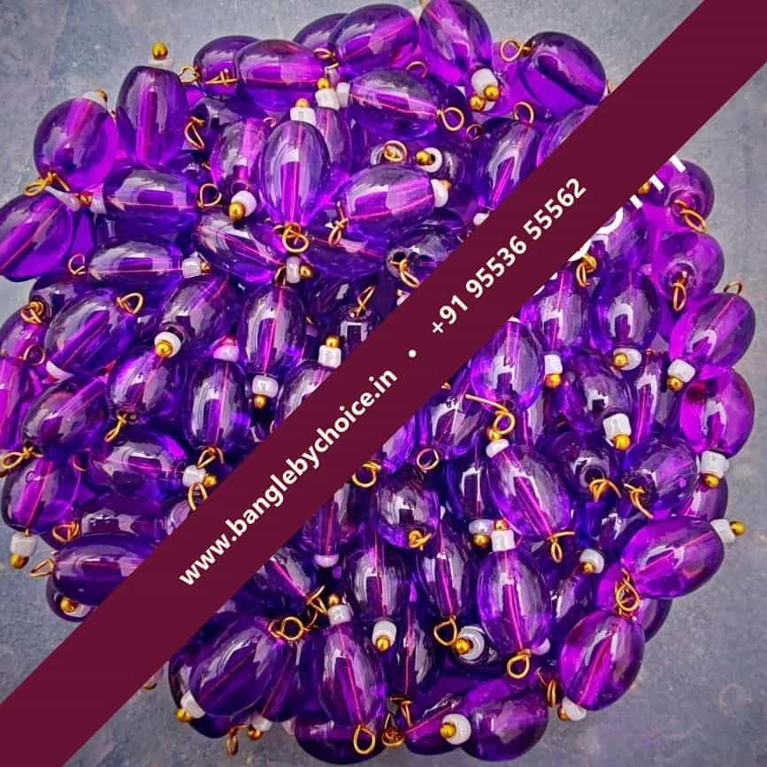 Photo of purple colour hanging beads