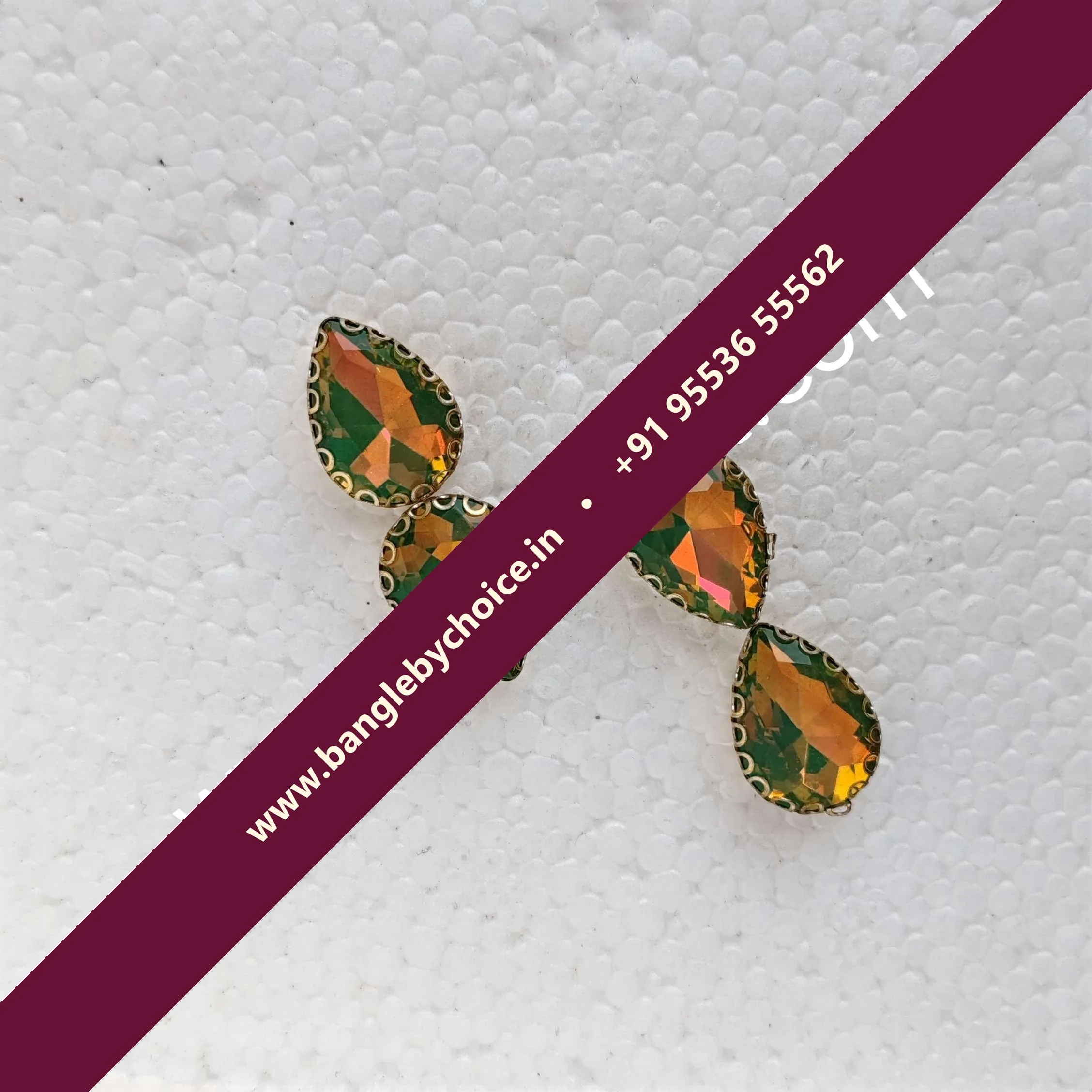 10*14 Size Drop Shape Pestral Colour-Green Colour