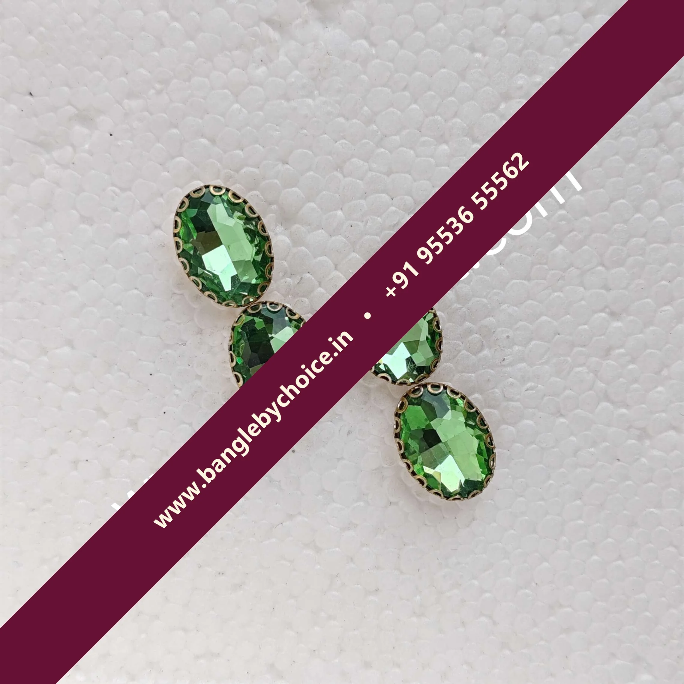 10*15 Size Oval Shape Light Green Colour Clipstones