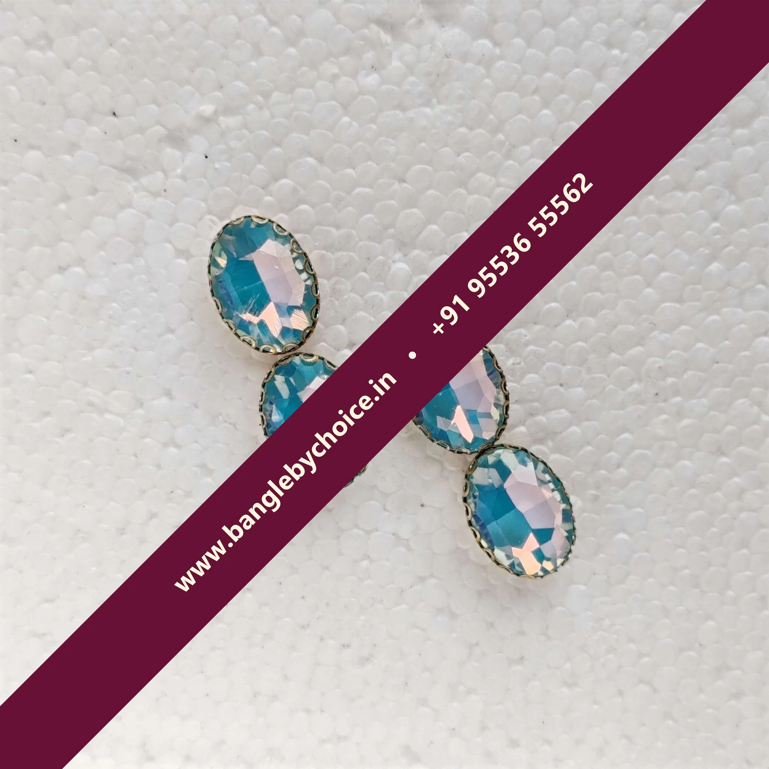 10*15 Size Oval Shape Pestral Colour-Sky Blue