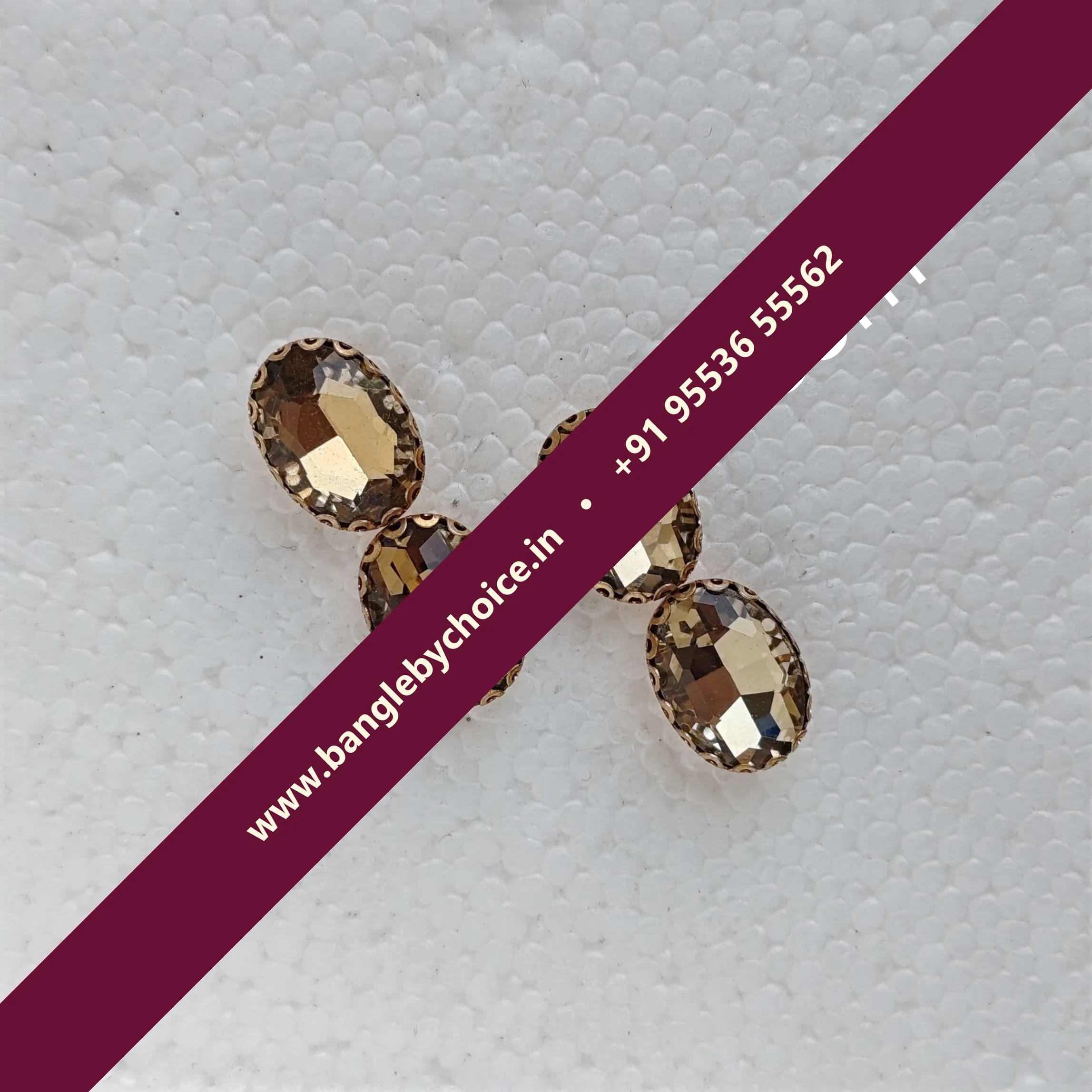 10*15 Size Oval Size Gold Colour Clipstones