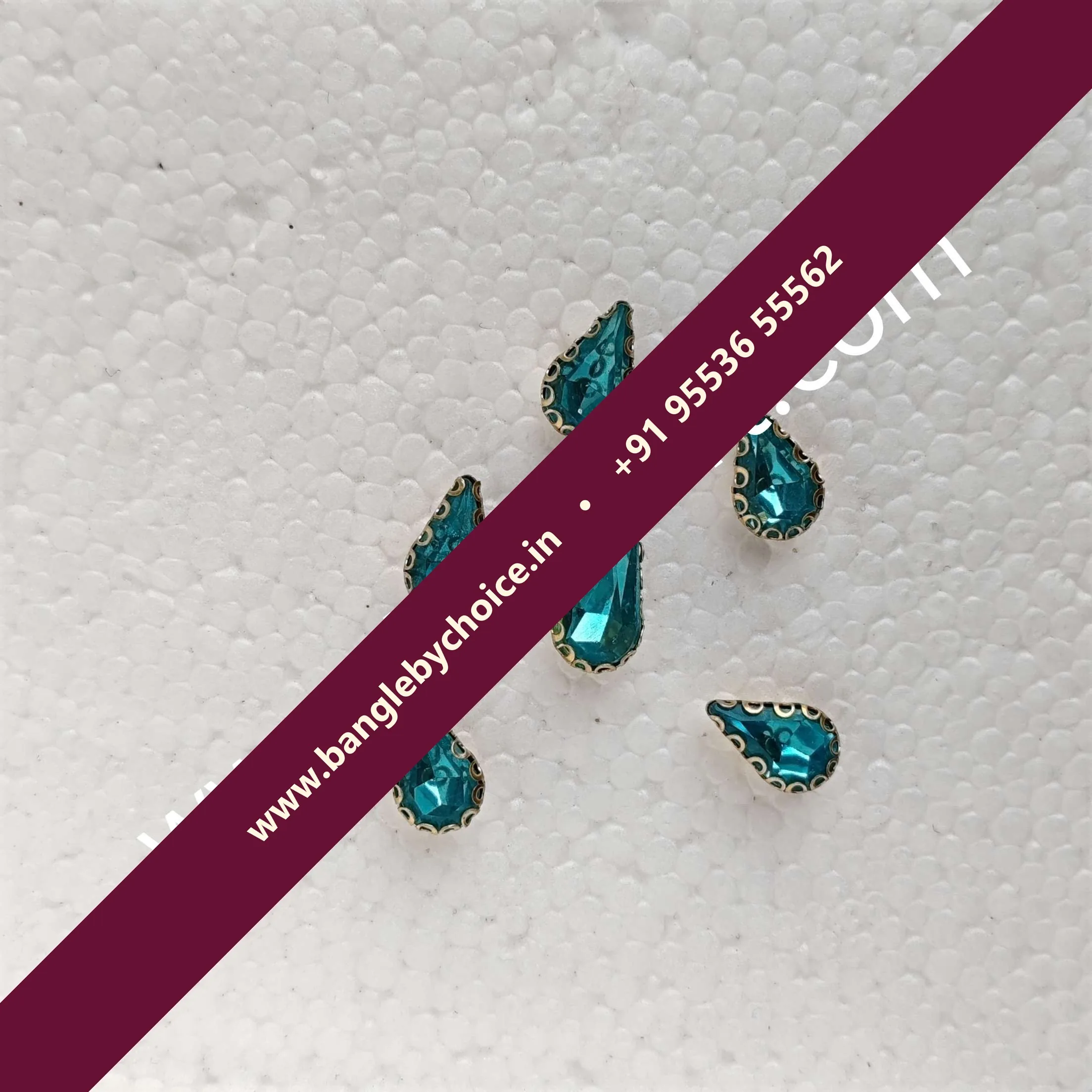 10*6 Size Drop Skyblue Colour Clipstones