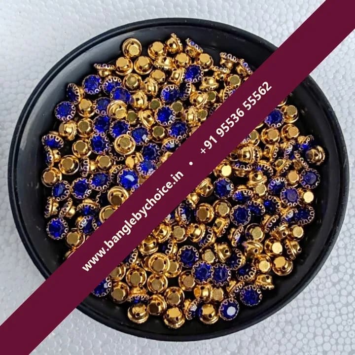 6mm Size Round Shape Dark Blue Colour Clipstone