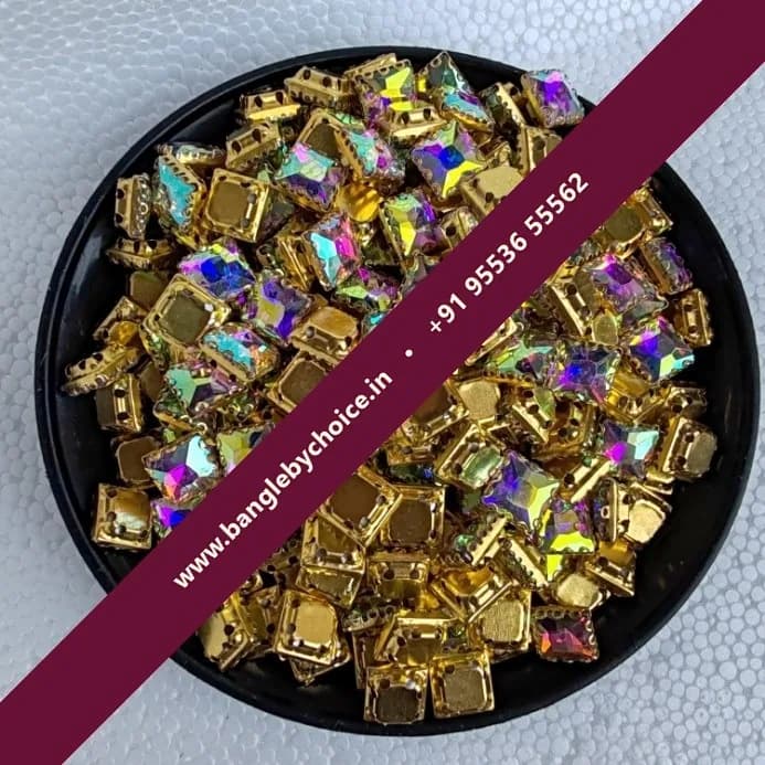 8*8 Size Square Shape Rainbow Colour Clipstones