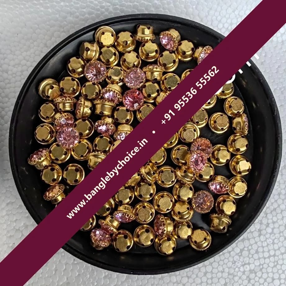 8mm Size Round Shape Light Pink Colour Clipstones