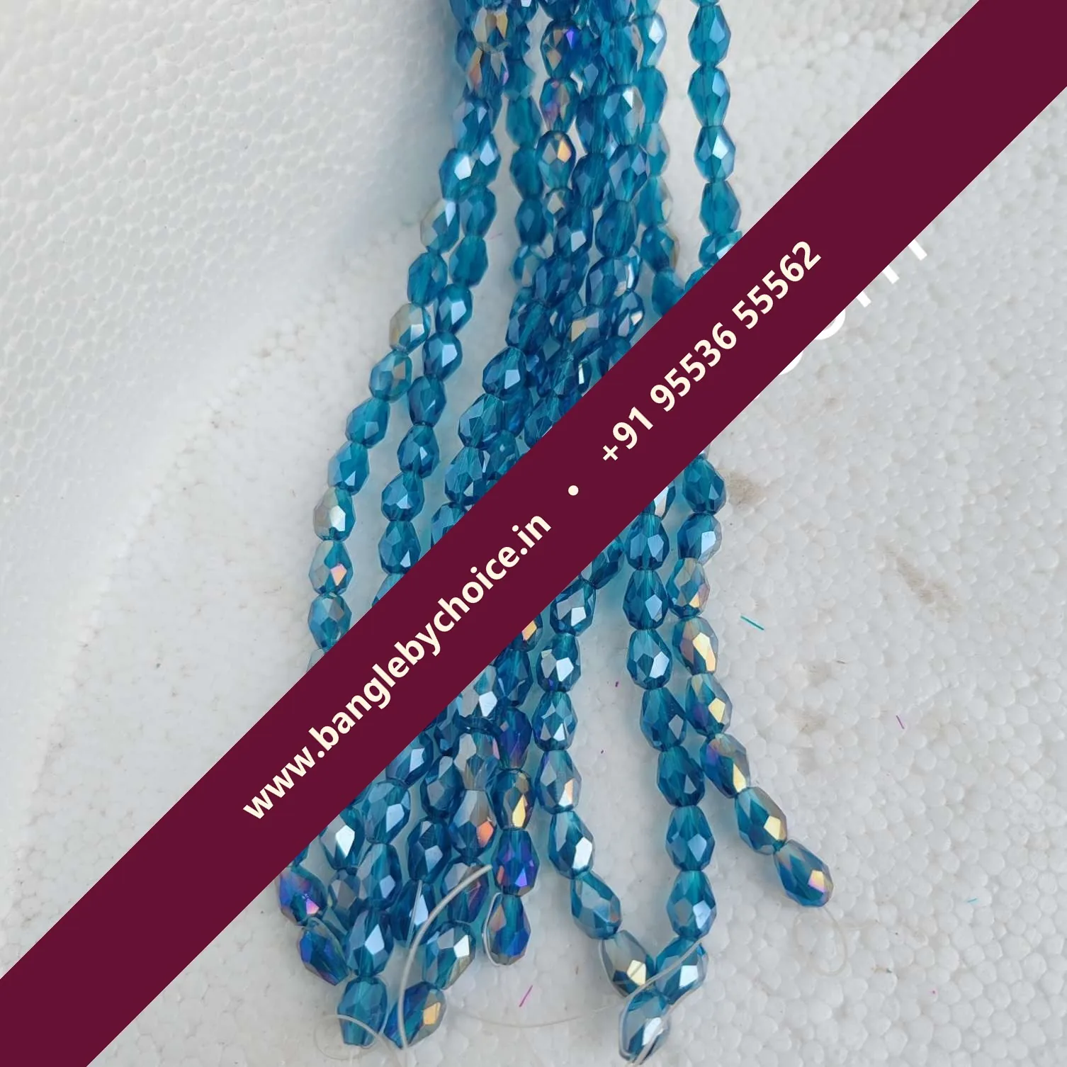Drop Shape Crystal Beads-Peacock Blue