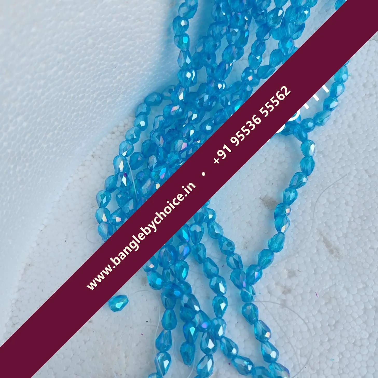 Drop Shape Crystal Beads-Skyblue