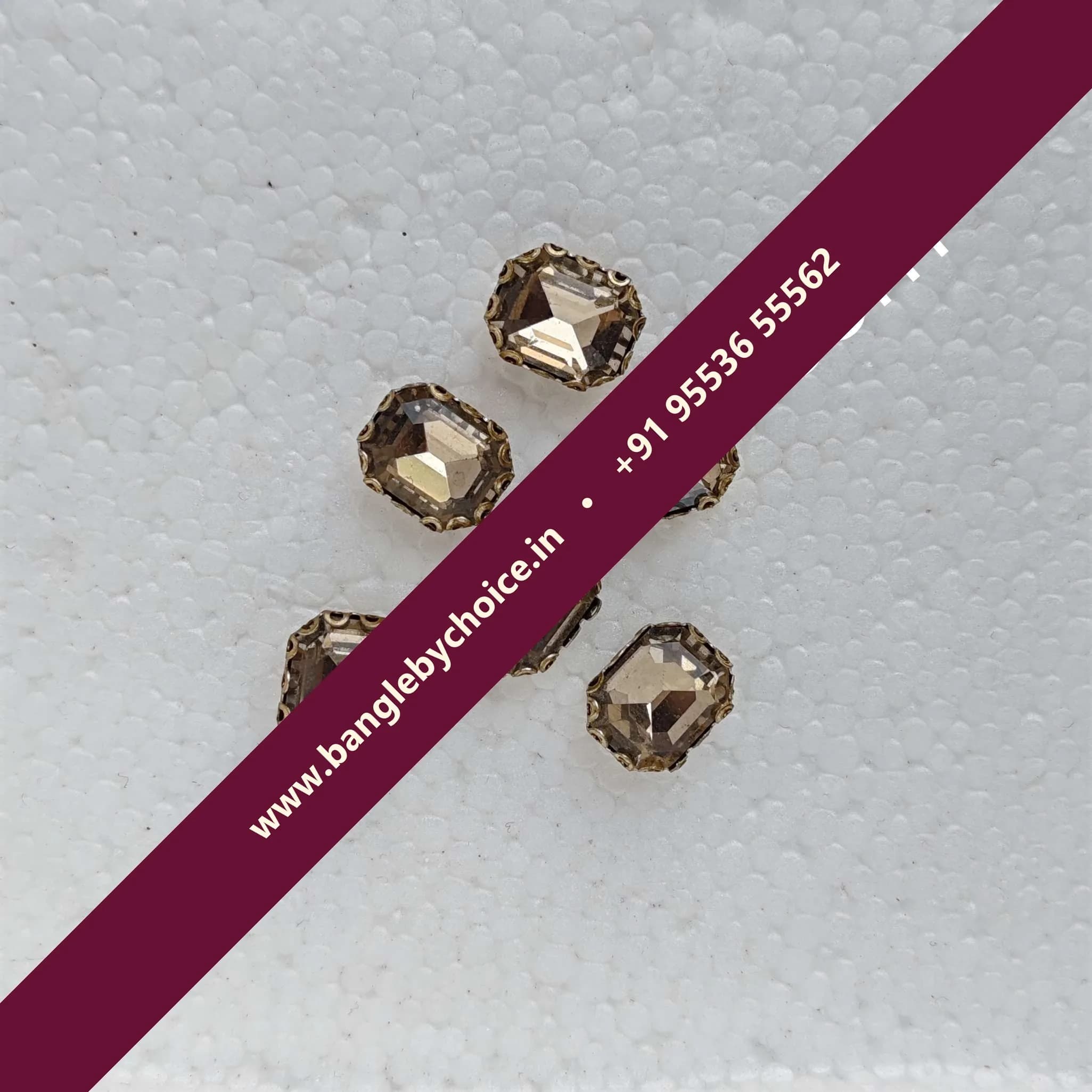 Gold Colour 10*8 Size Reactangle Clipstones