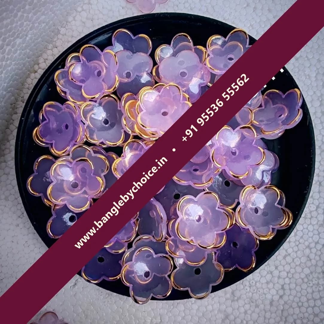 Lavender Colour Flower Shape Brooch Shells