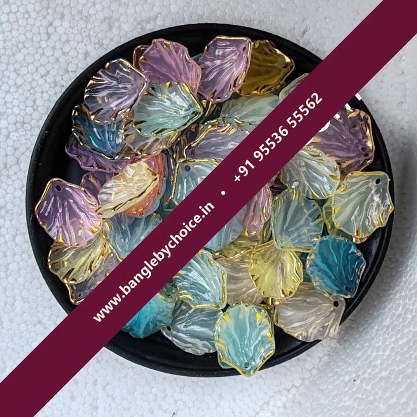 Leaf Shape Multi Colour Brooch Shells