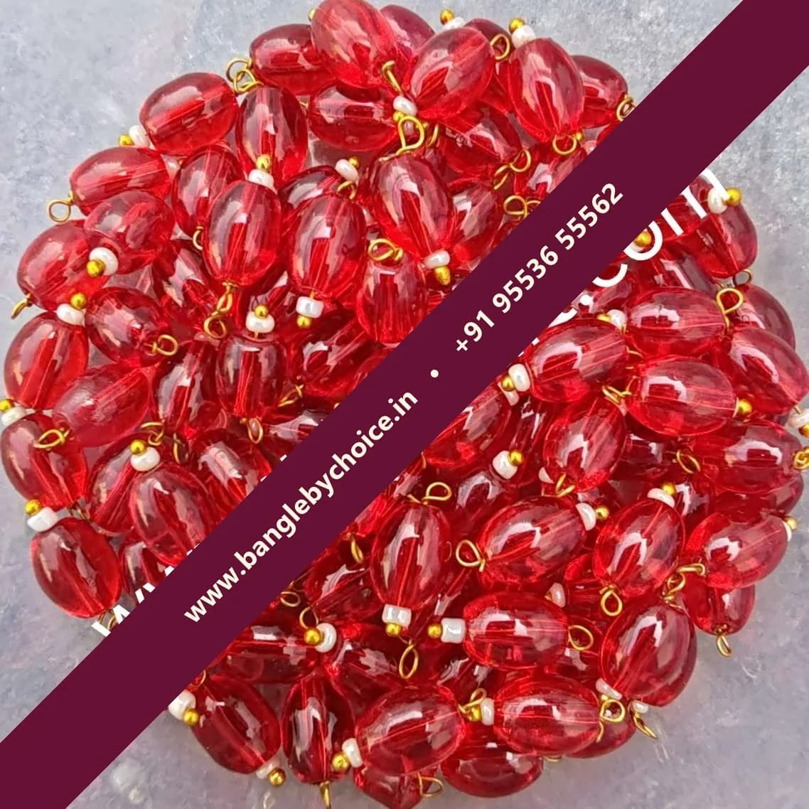 Light Red Colour Hanging Beads