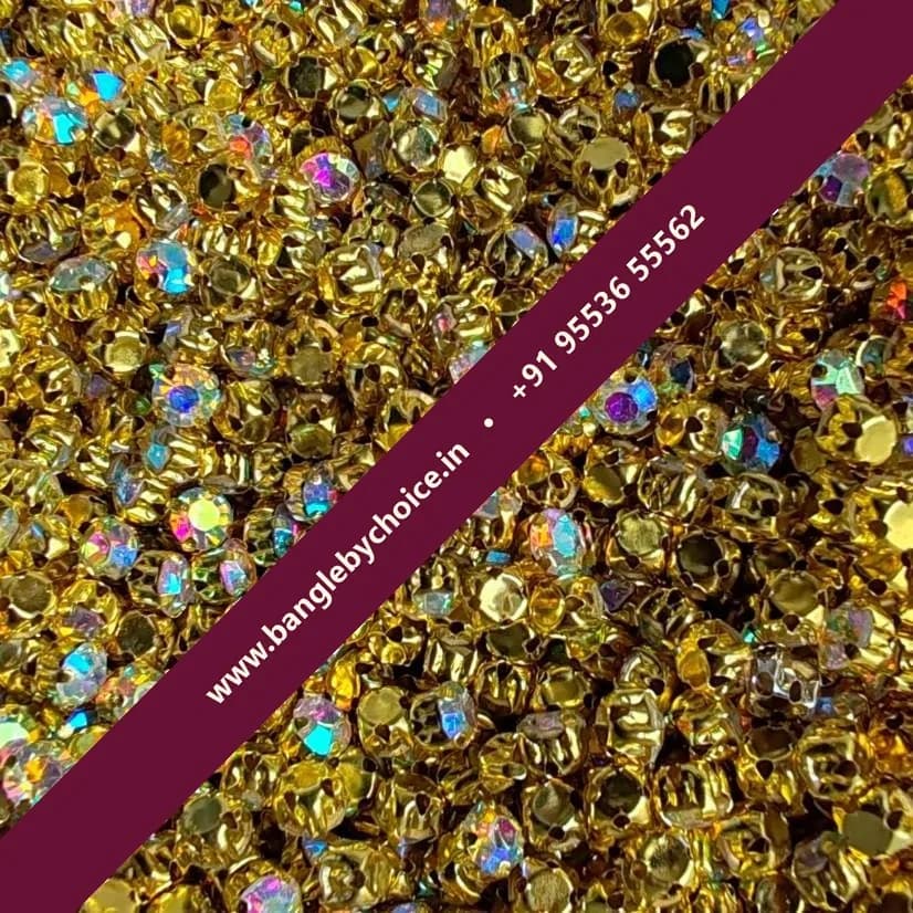 Rainbow Colour 4mm Round Clipstones