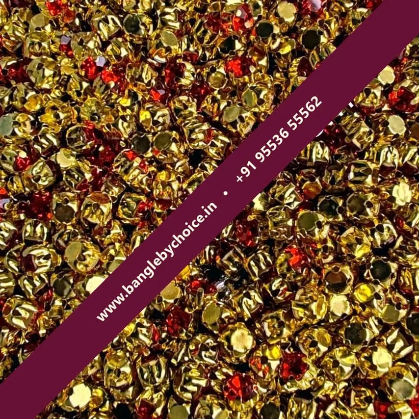 Red Colour 4mm Round Clipstones