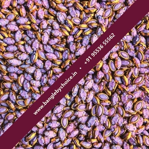 6k Eye Shape Matt Lavender Colour Kundans