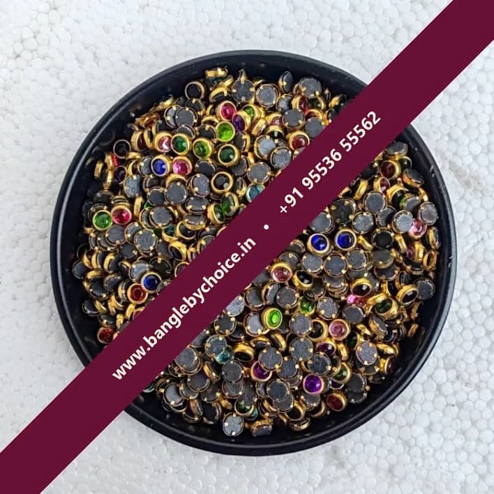 Multicolour Kundans-4mm Round Shape