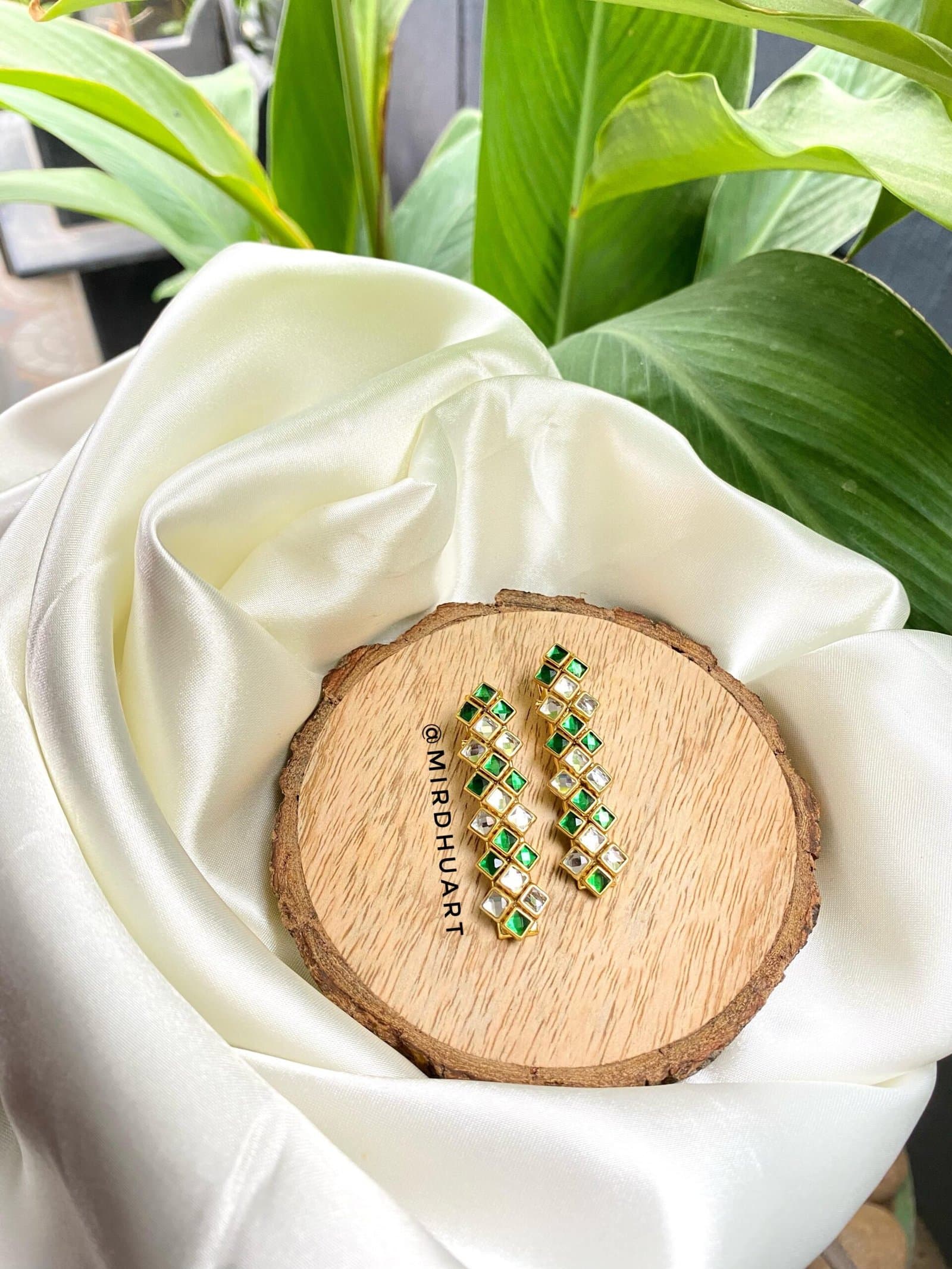 Alligator Clips – white stone and green from Bangle by Choice