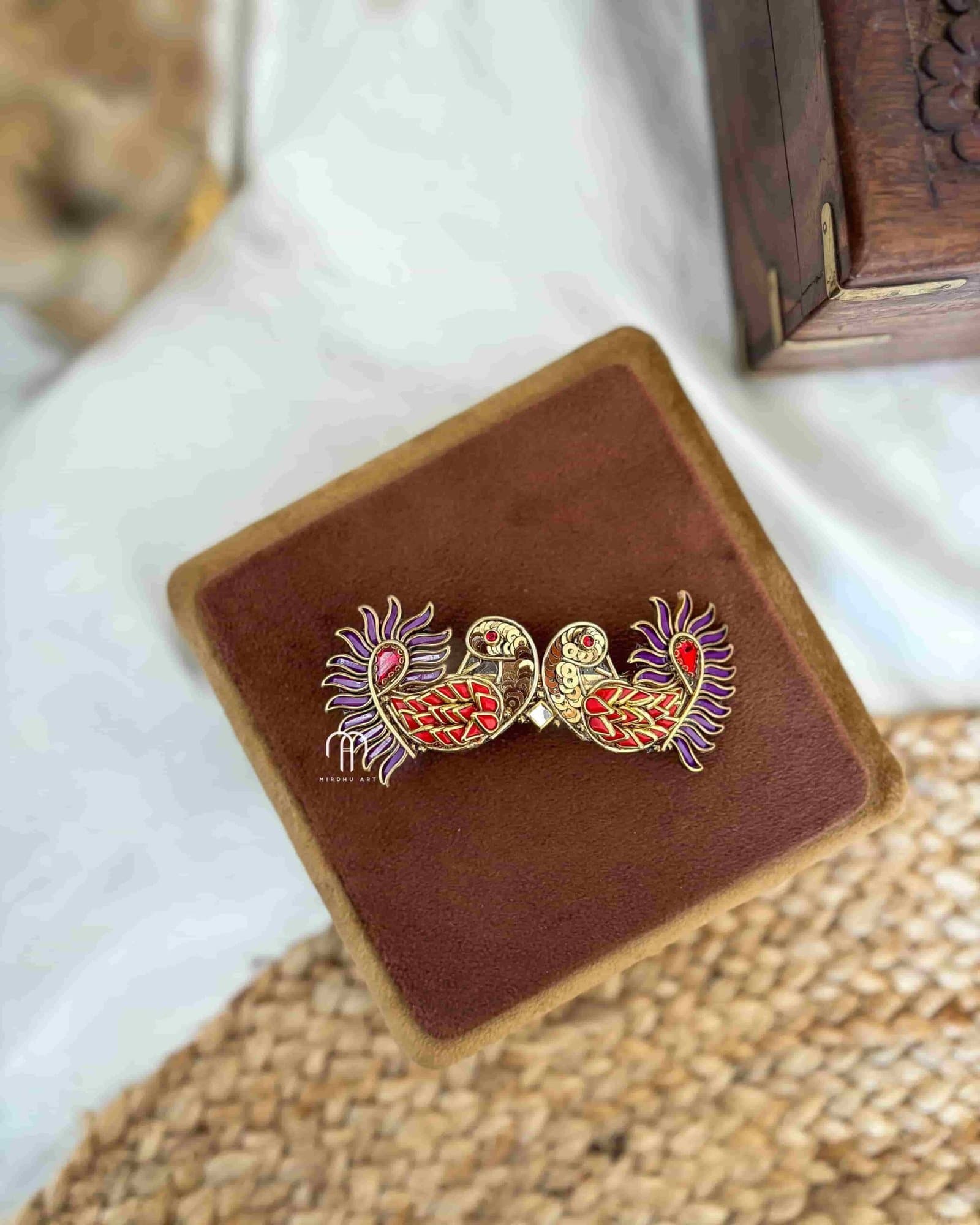 Annapakshi Center Clip – Lavender & Red from Bangle by Choice