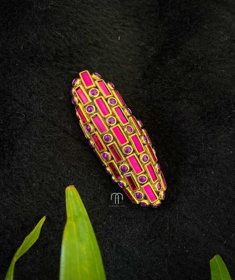 Saree Pins – Rani pink and Purple dots from Bangle by Choice