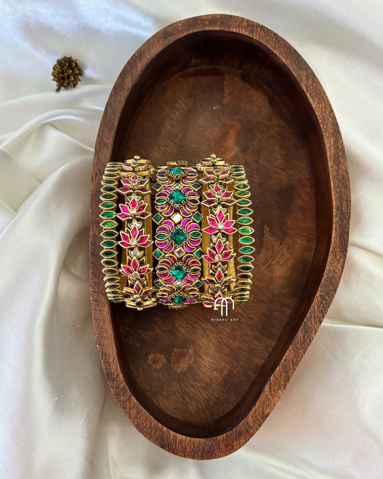 3D Lotus – Rani Pink and Green from Bangle by Choice