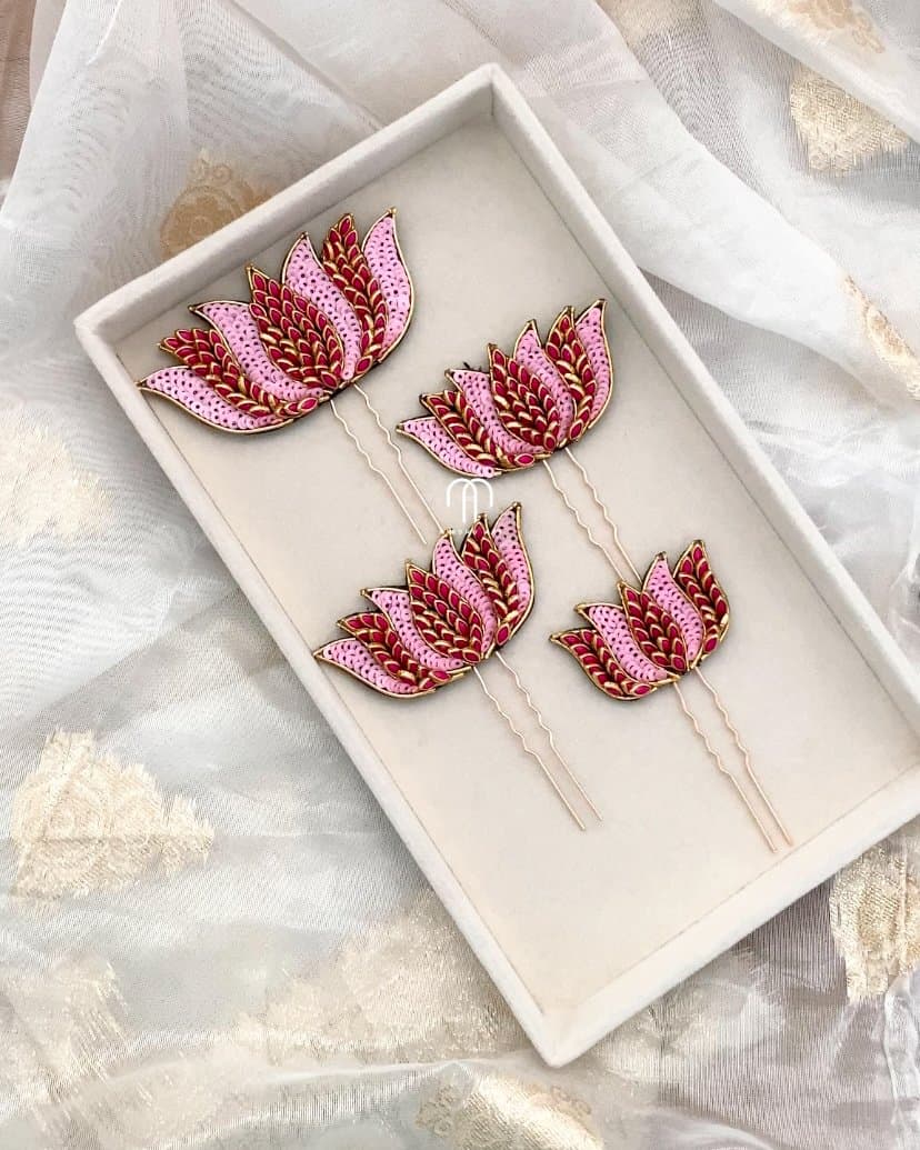 Lotus U-Pin (Rani Pink and Baby pink) from Bangle by Choice