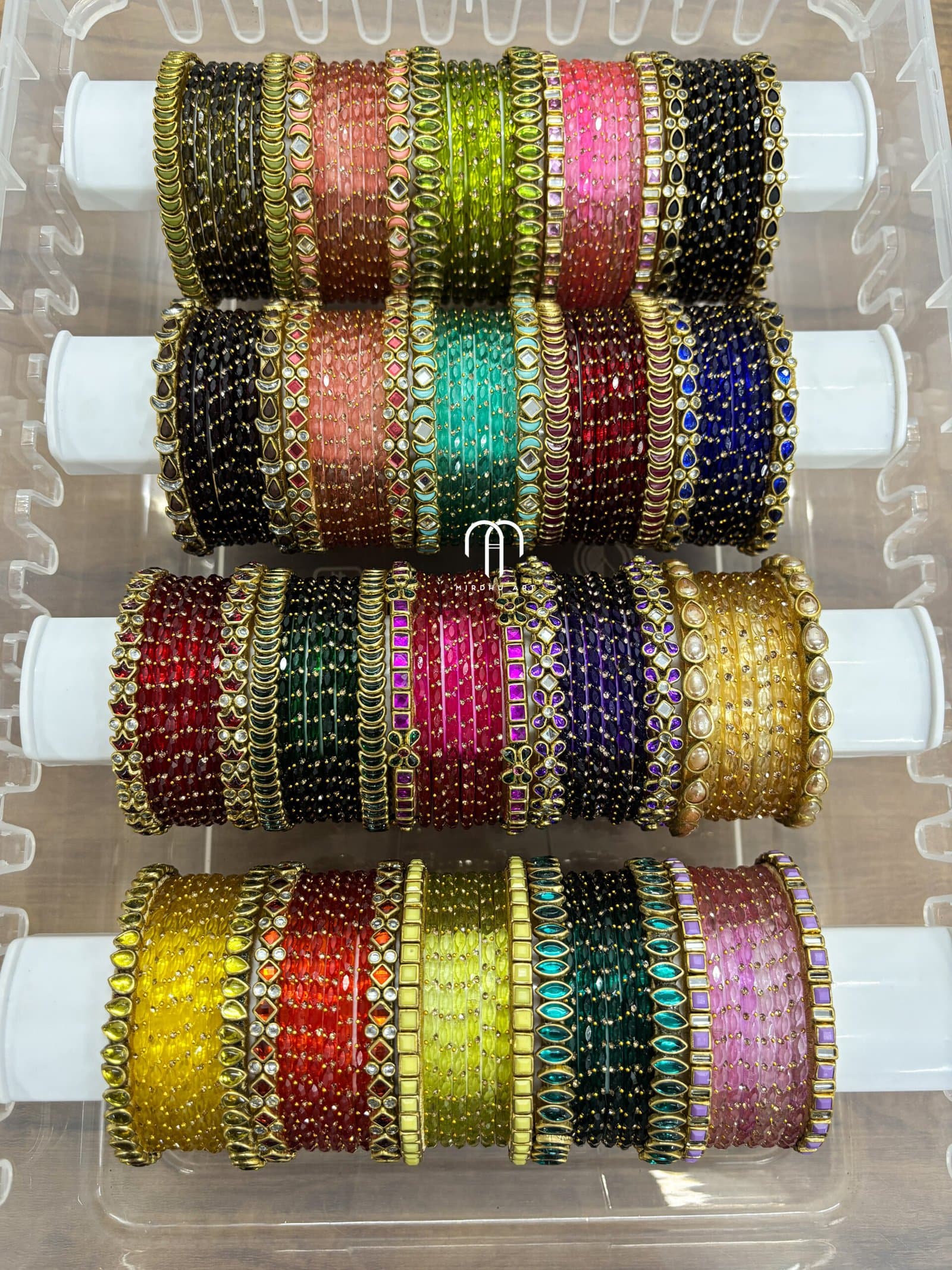 Kundan & Glass Bangles mixed – All Colours from Bangle by Choice