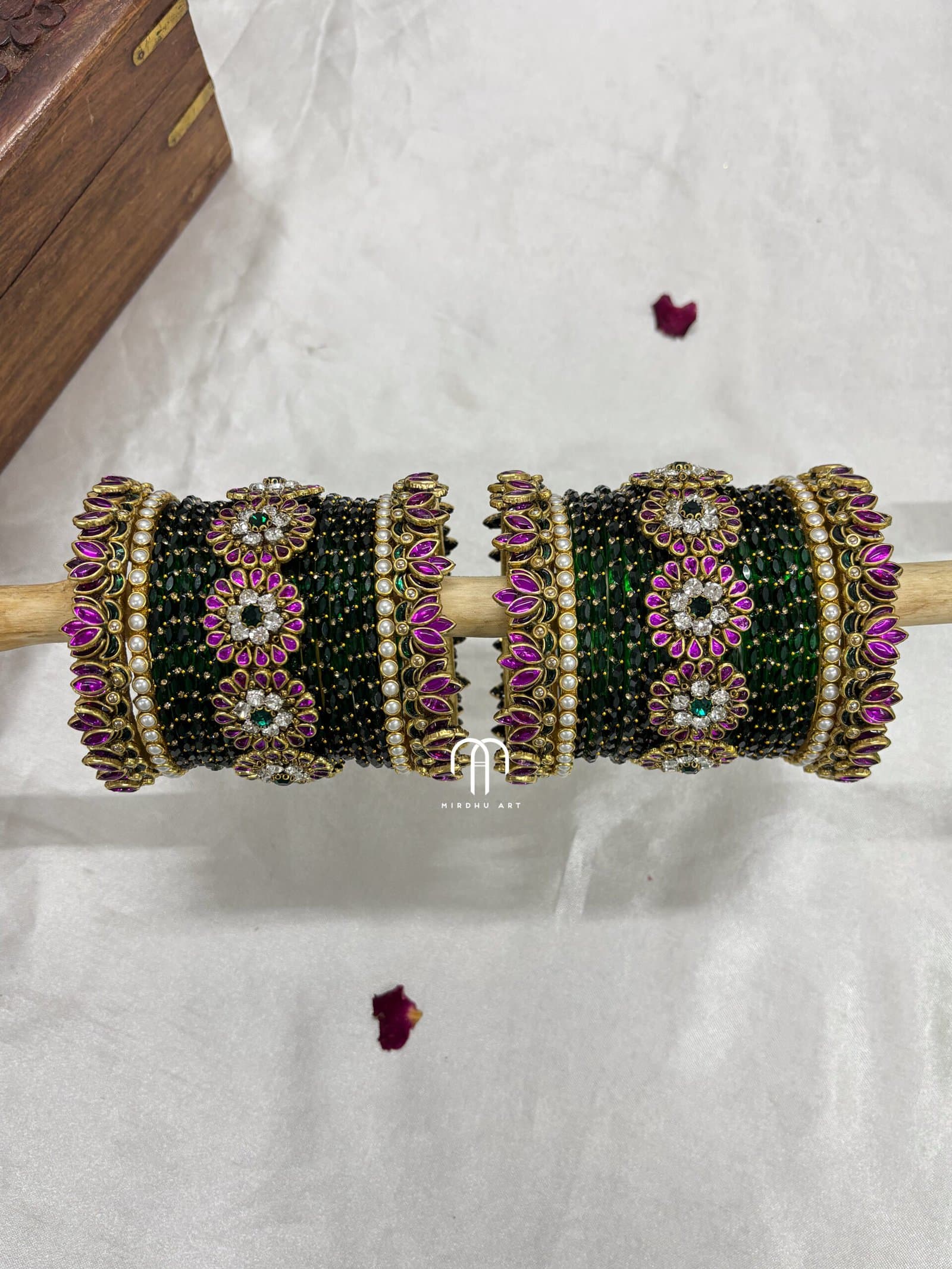Crystal Floral – Rani Pink & Green from Bangle by Choice