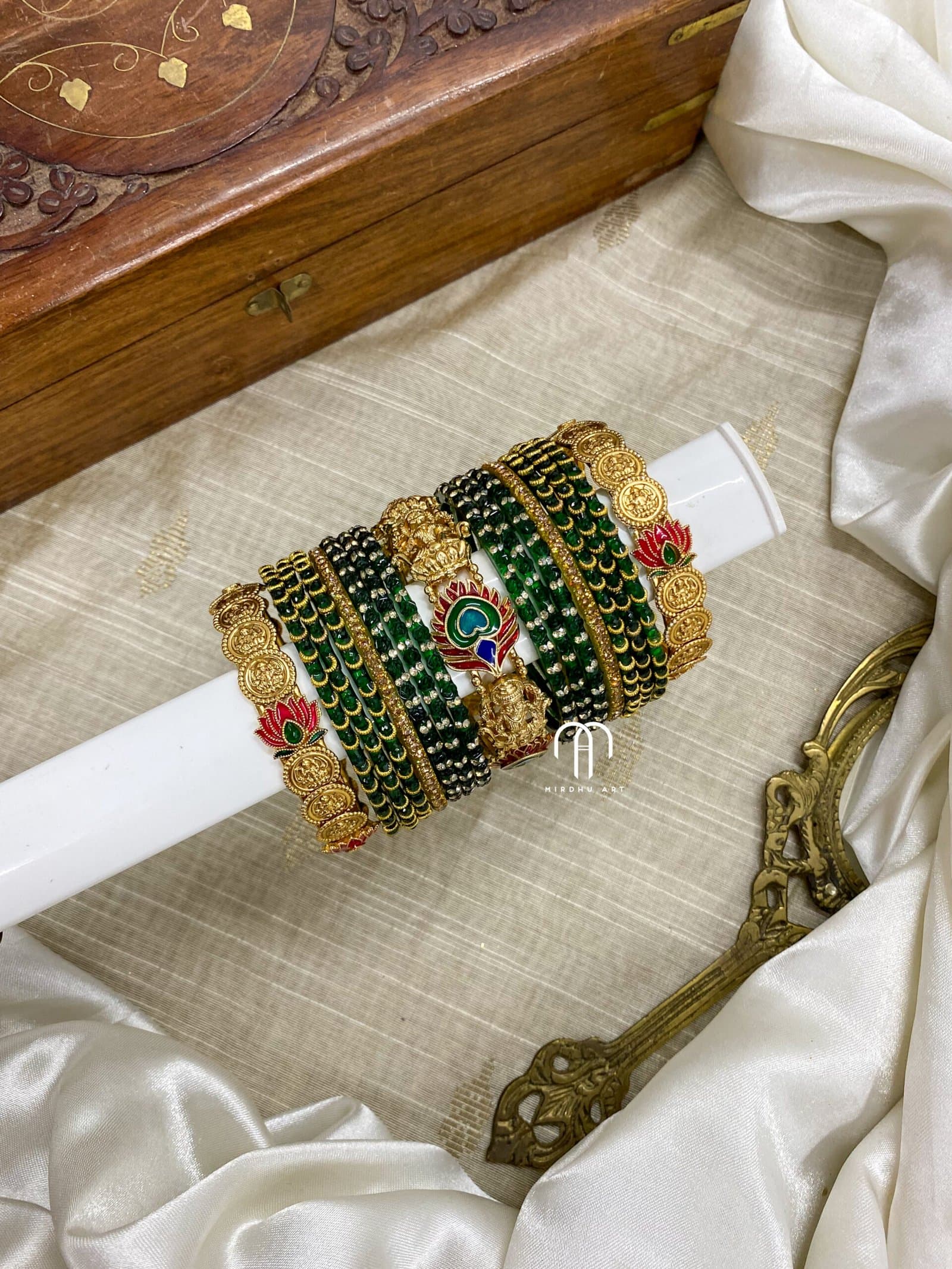 Mayilpeeli with Coin malai Bangles from Bangle by Choice