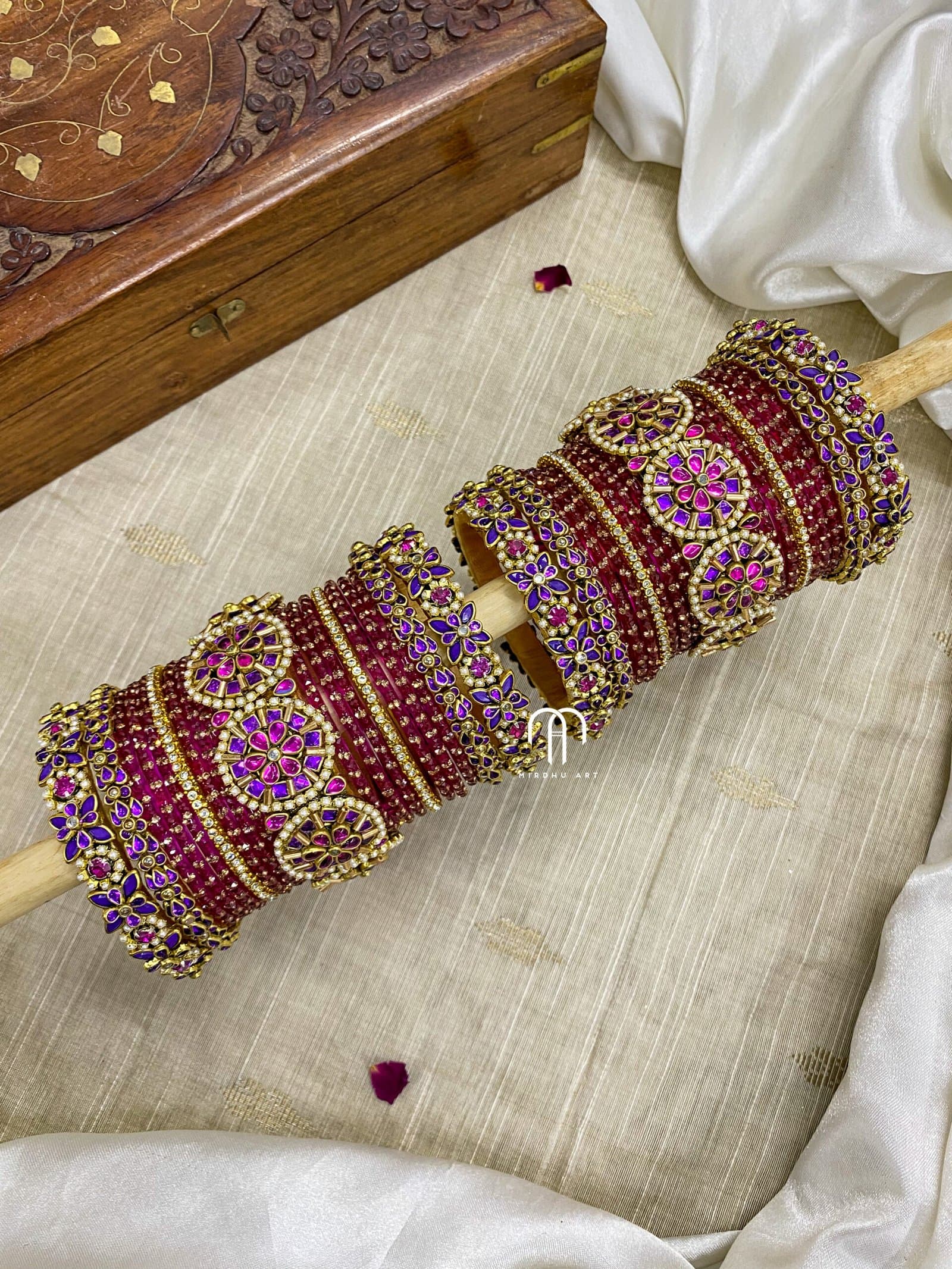 3D Jumbokada Bangles- ( Purple And Ranipink ) from Bangle by Choice