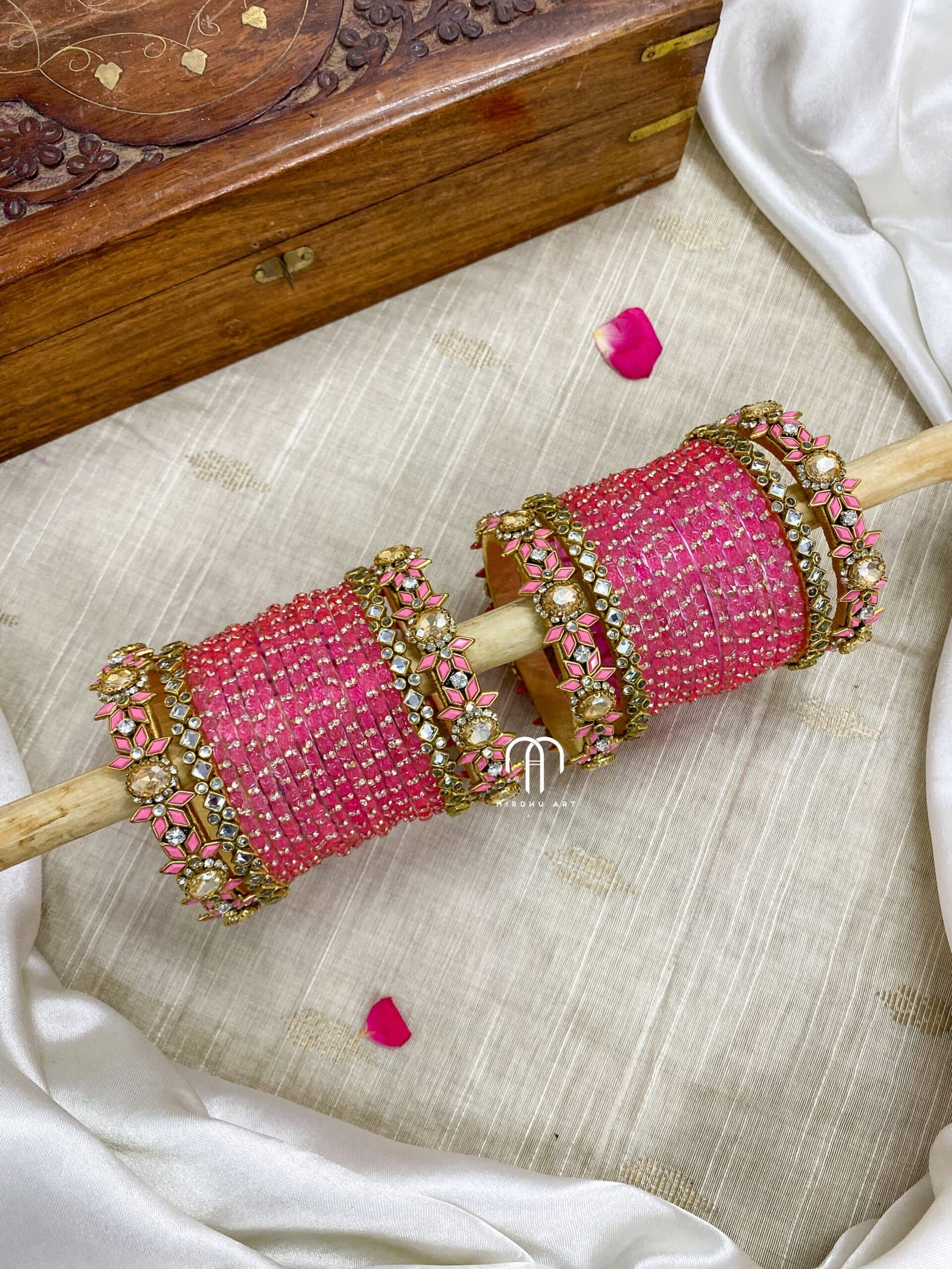 2D Crystal – Baby pink and White from Bangle by Choice