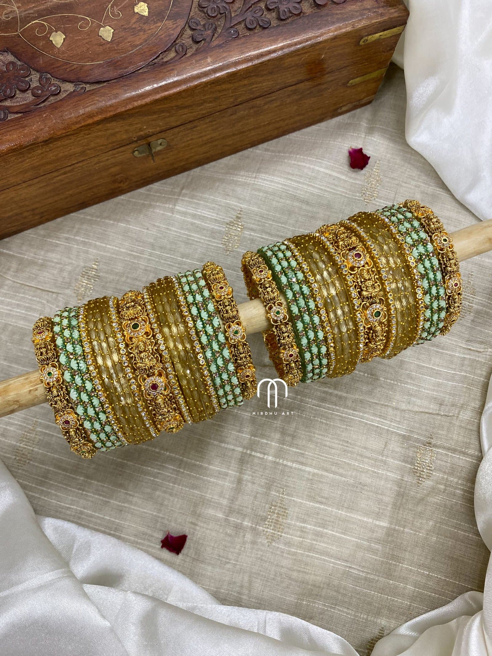 Ashta Lakshmi Version 3.0 ( Golden And Turquoise Green ) from Bangle by Choice