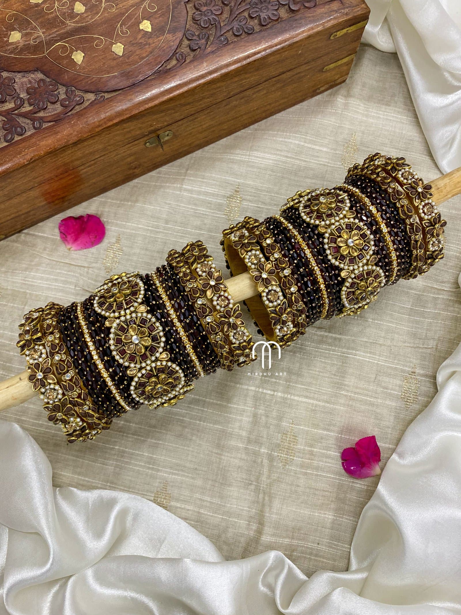 3D Jumbokada Bangles- ( Golden And Brown ) from Bangle by Choice