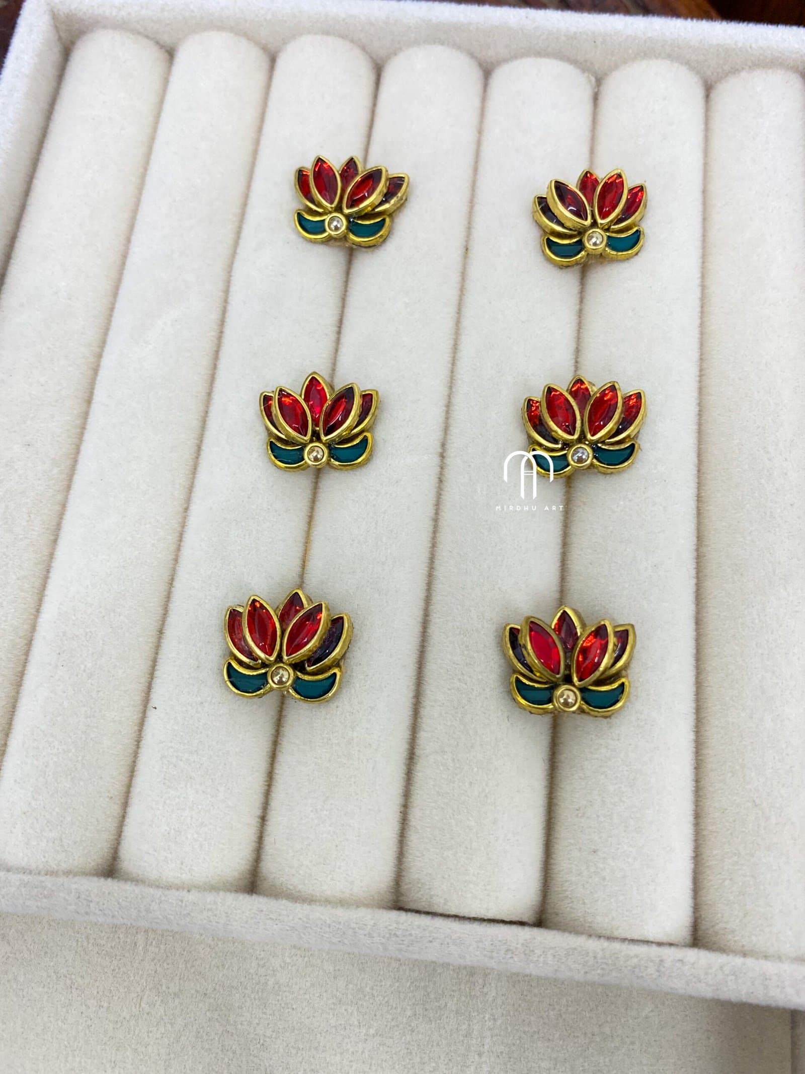 Lotus Patches – Red and Green from Bangle by Choice