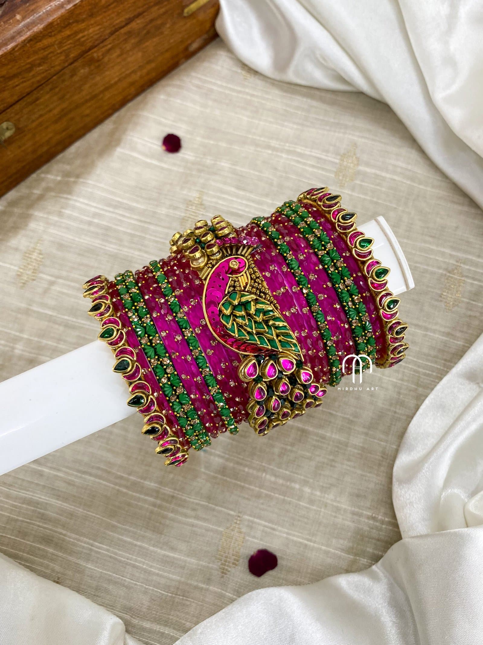 Peacock Style – Pink and Green from Bangle by Choice
