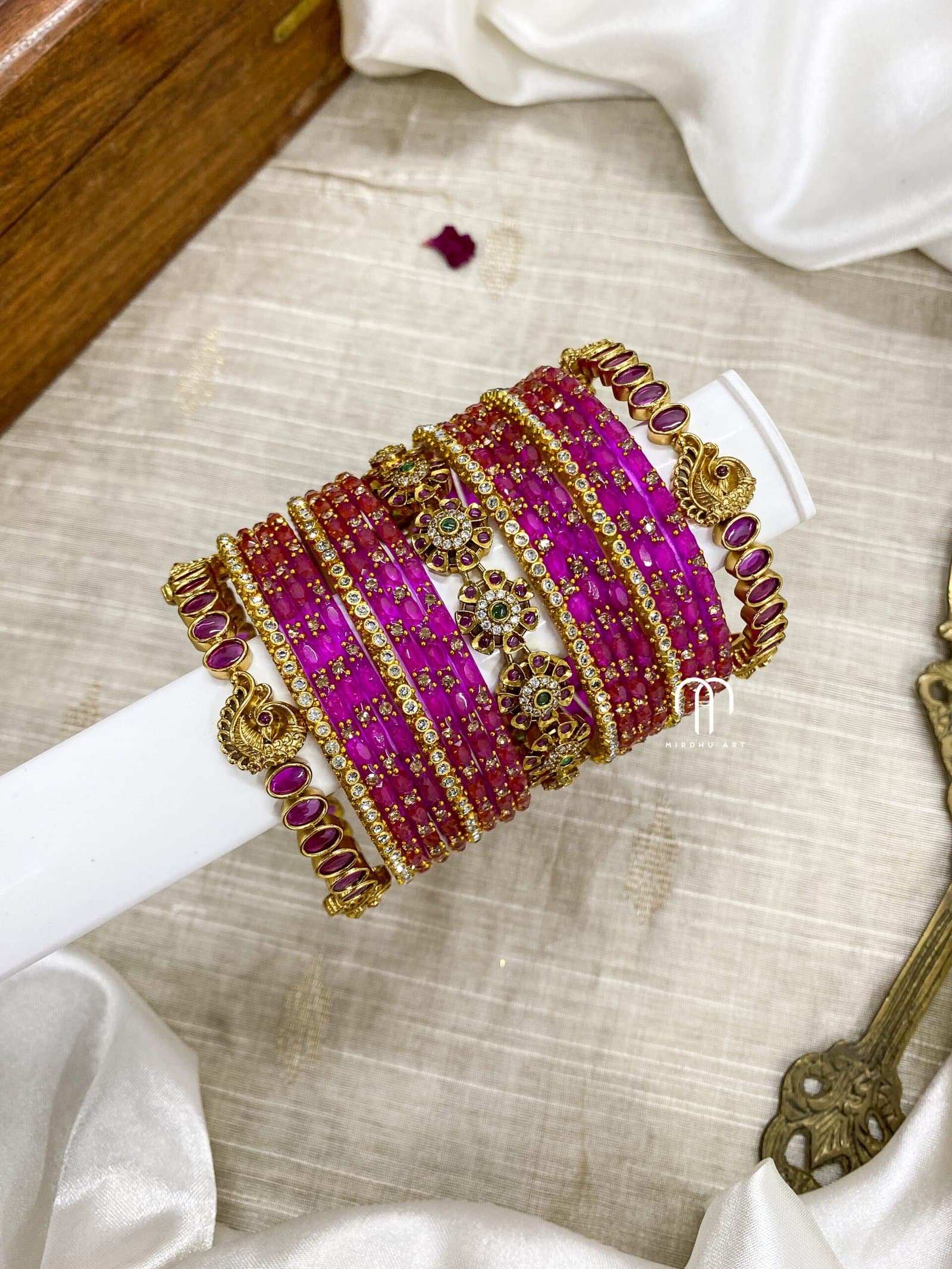 Flower Bangles (Rani Pink) from Bangle by Choice