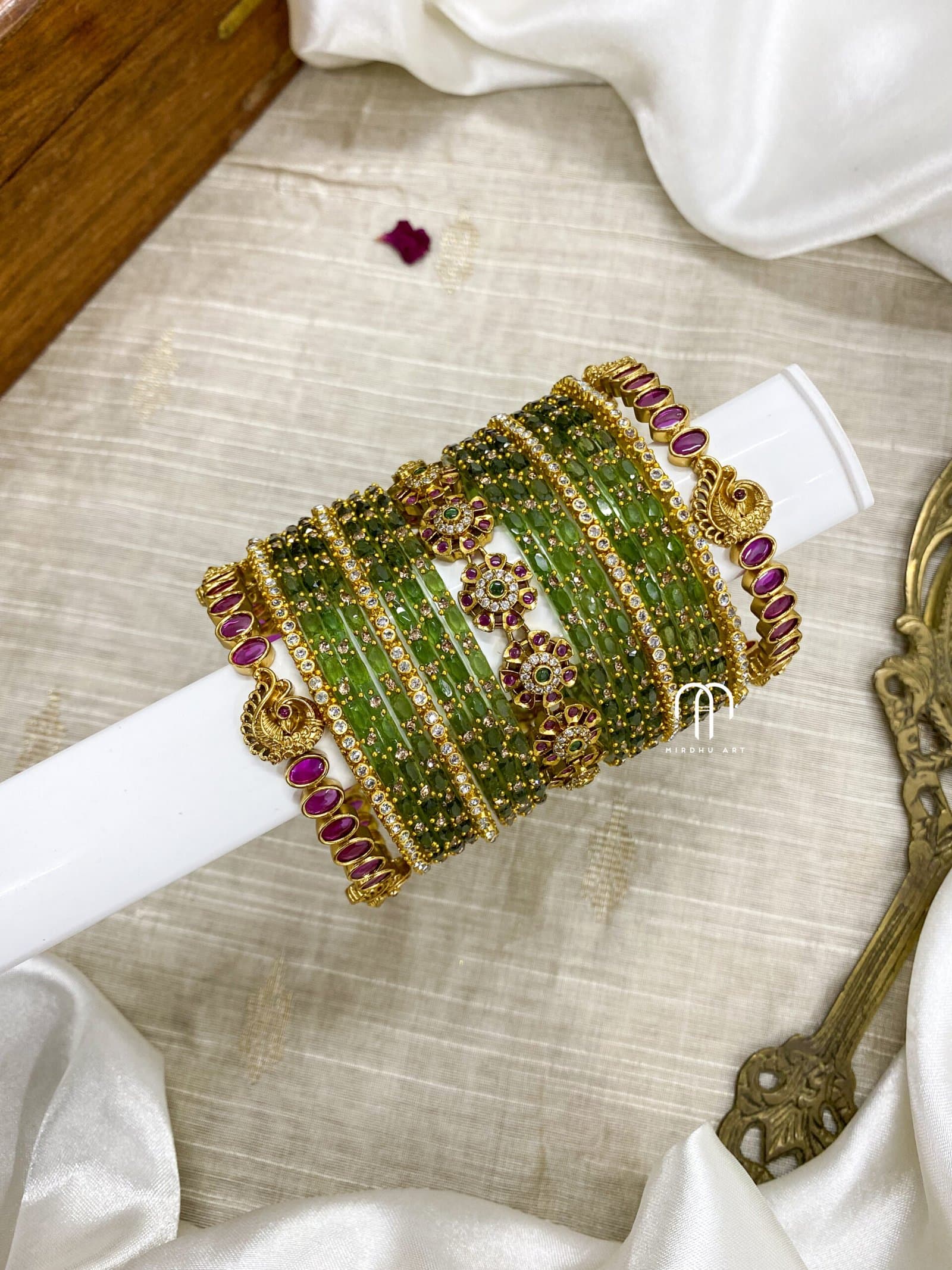 Flower Bangles (Parrot Green) from Bangle by Choice