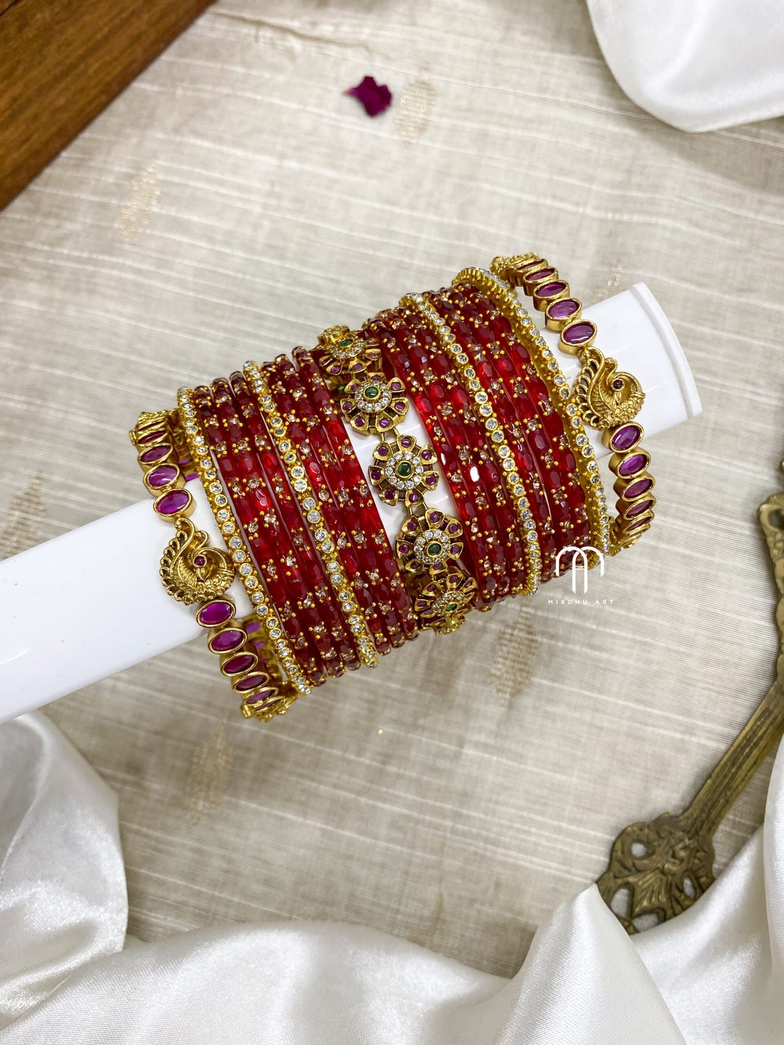 Flower Bangles (Red) from Bangle by Choice