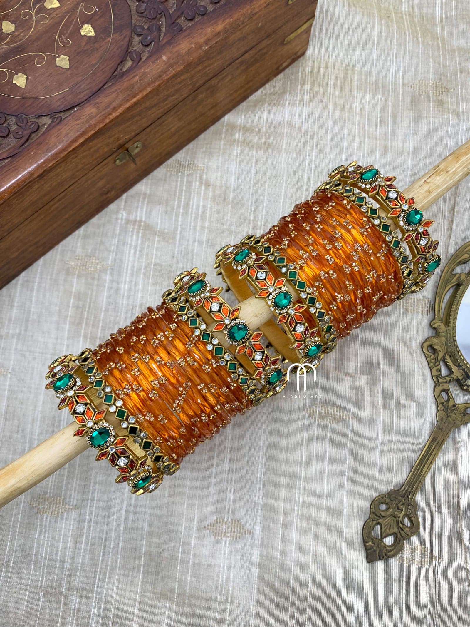 2D Crystal – Green And Orange from Bangle by Choice