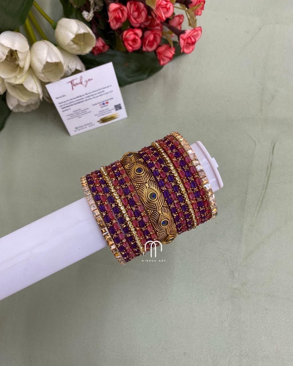 Mayil Peeli Bangles – Purple And Rani Pink from Bangle by Choice