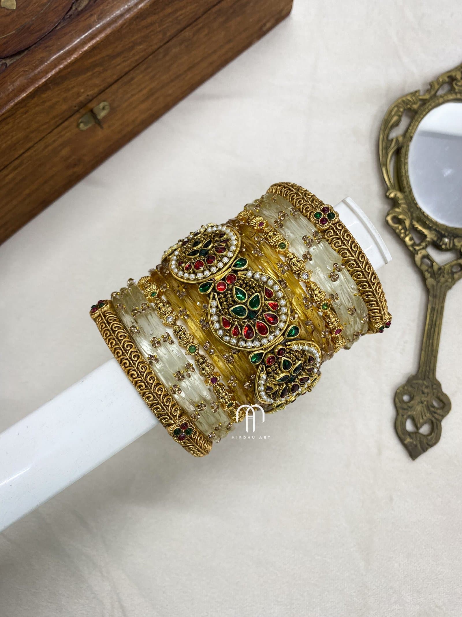Chandran Bangles – Golden And White from Bangle by Choice