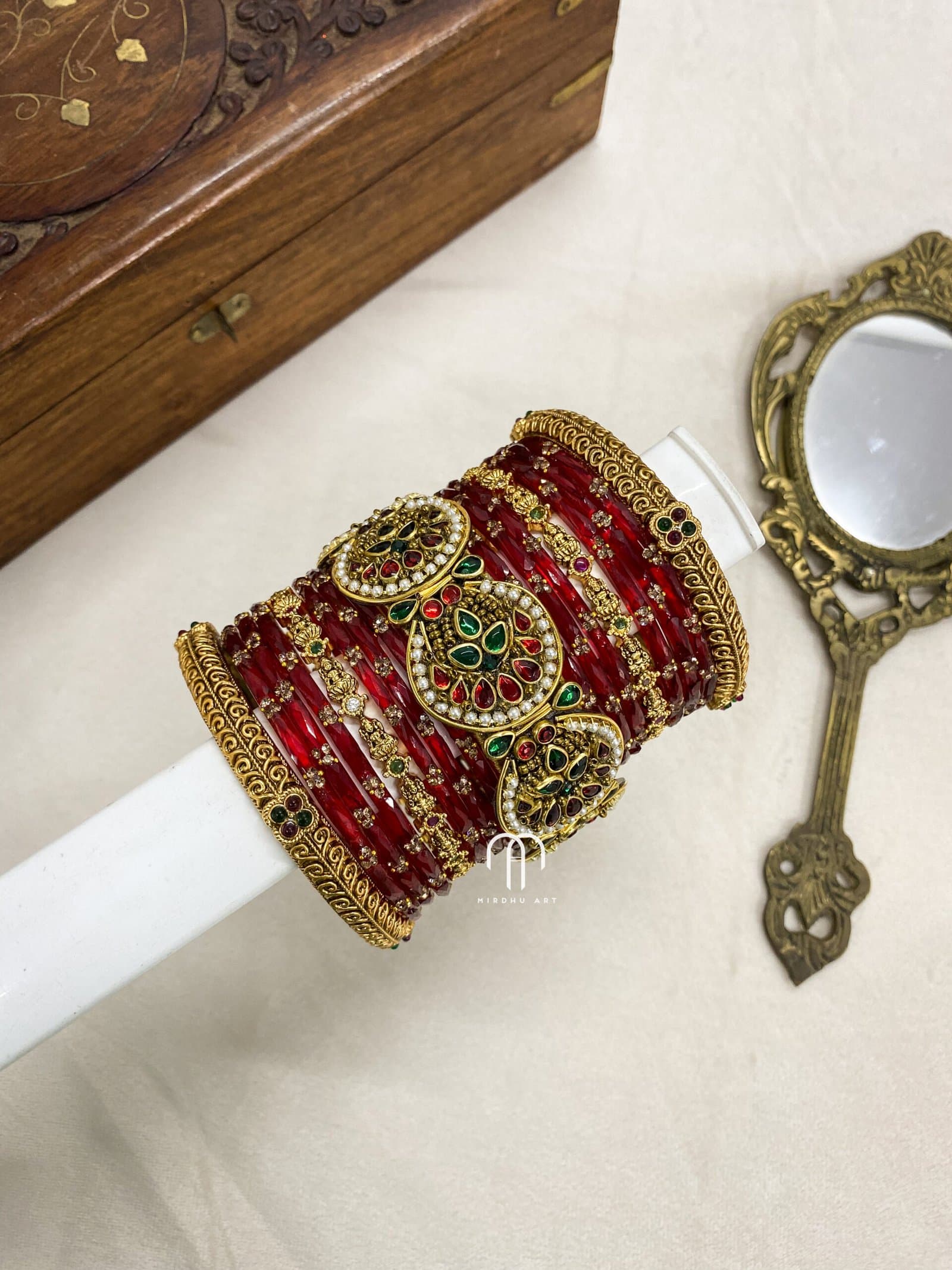Chandran Bangles- Red And Green from Bangle by Choice