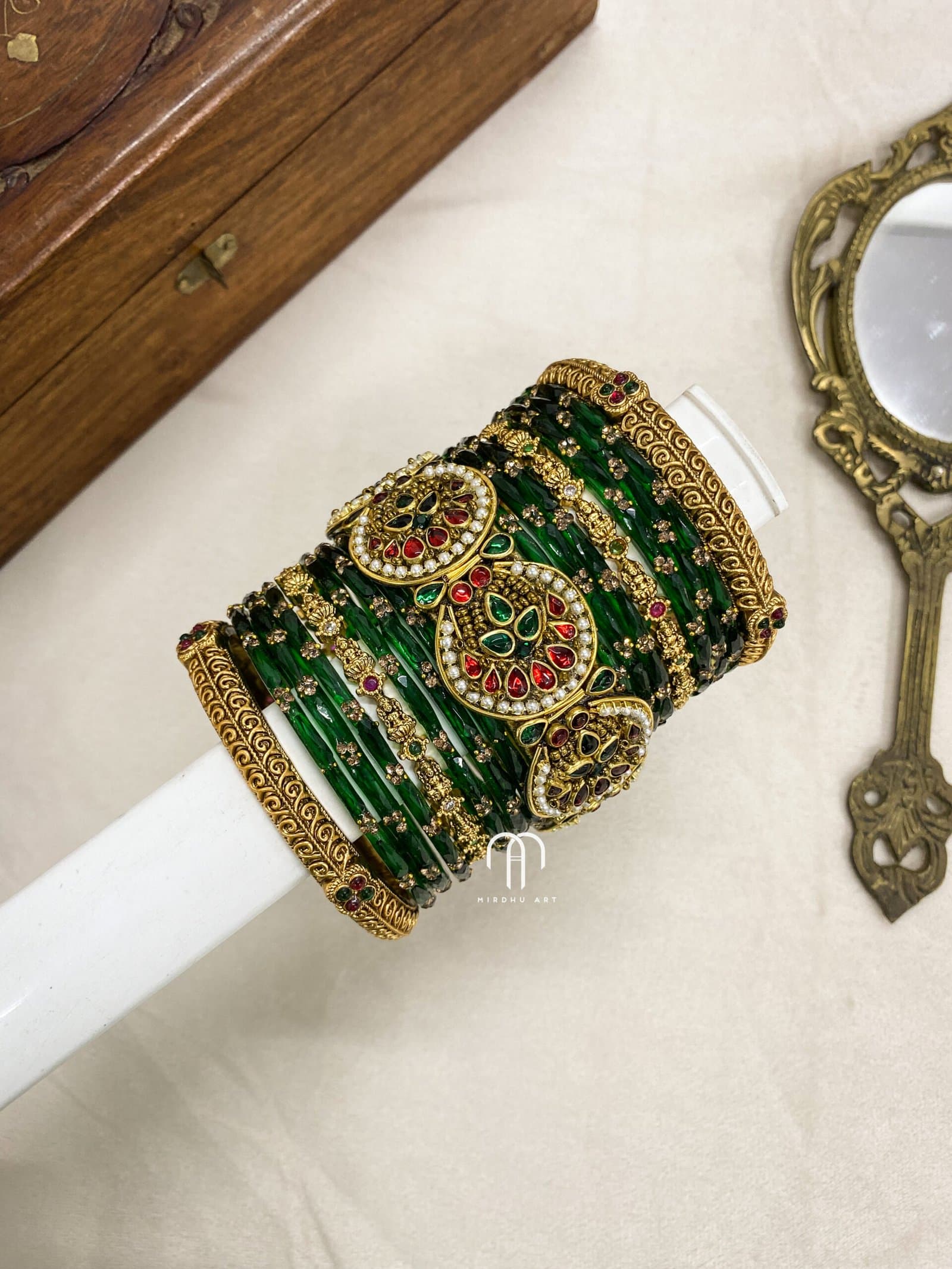 Chandran Bangles – Green And Red from Bangle by Choice