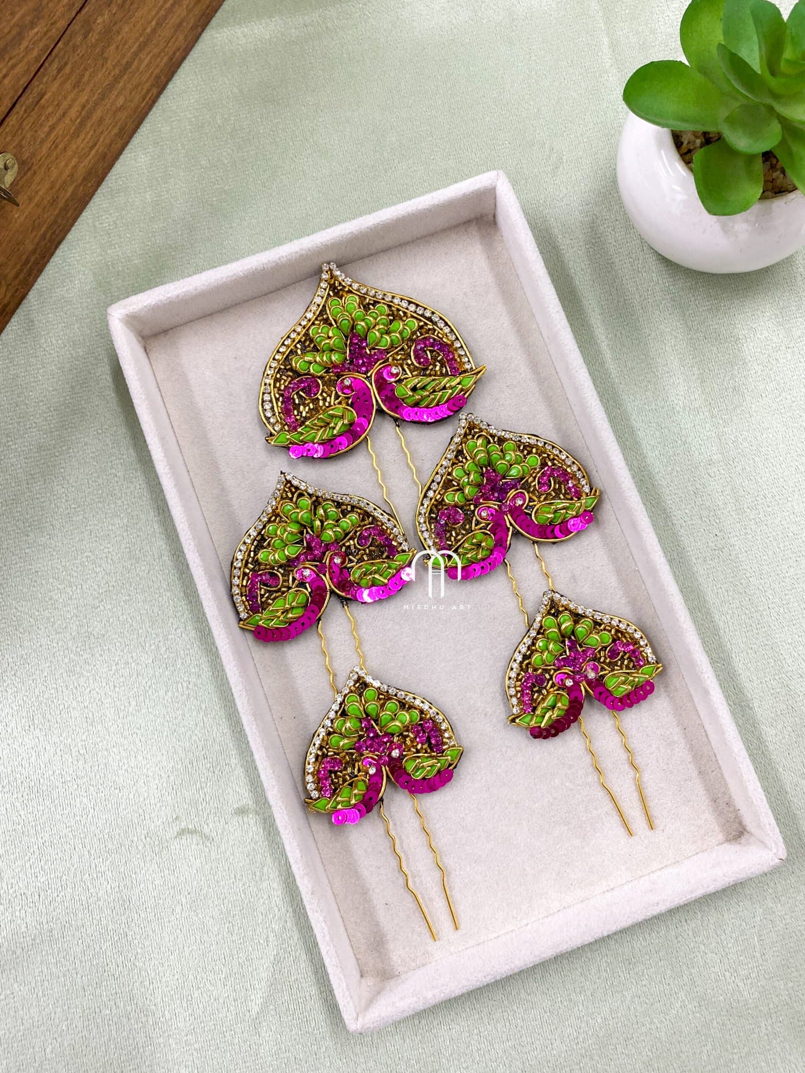 Annapakshi – U-Pins ( Parrot Green And Rani Pink ) from Bangle by Choice