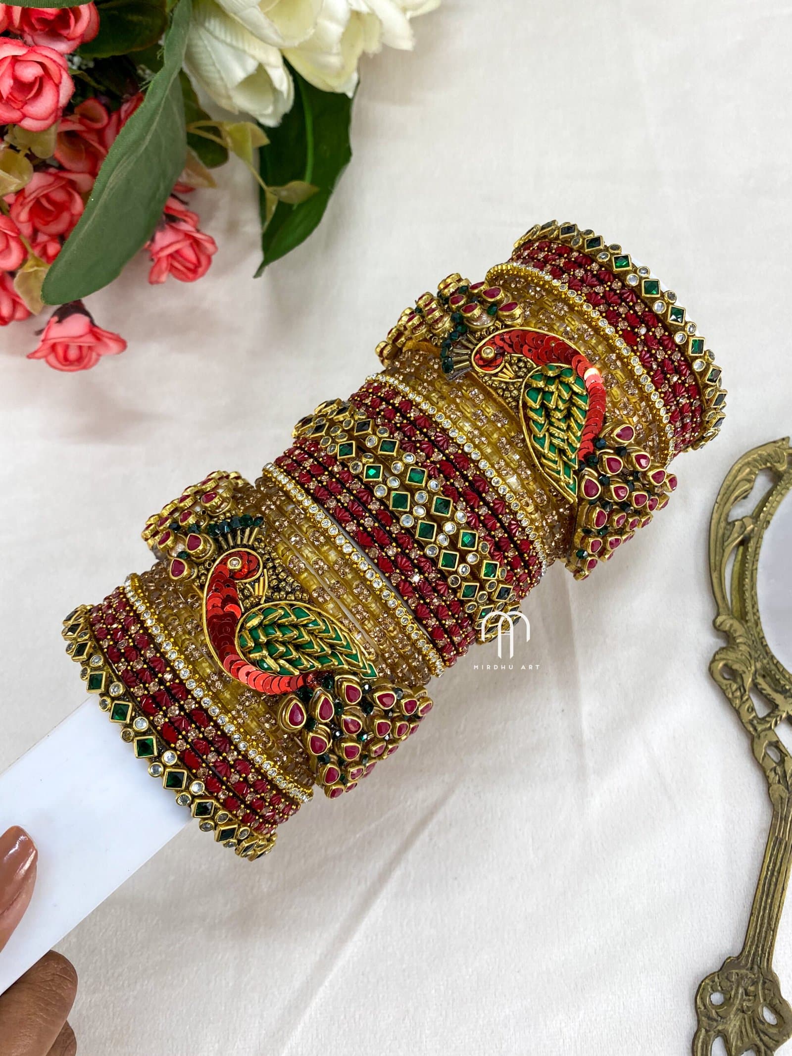 Peacock Style – Maroon and Green from Bangle by Choice