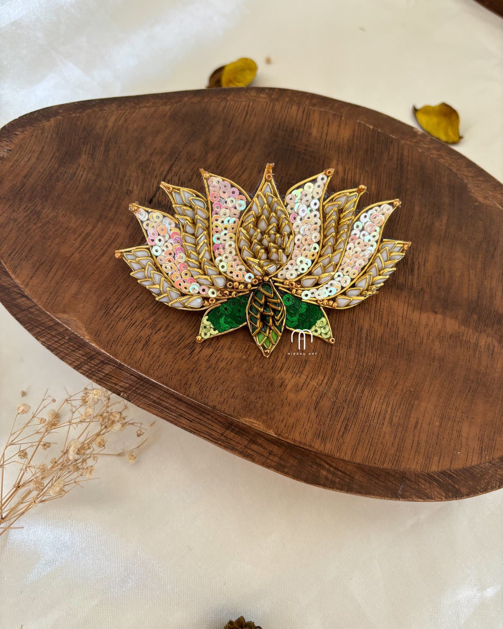 Lotus Center Clip – White from Bangle by Choice