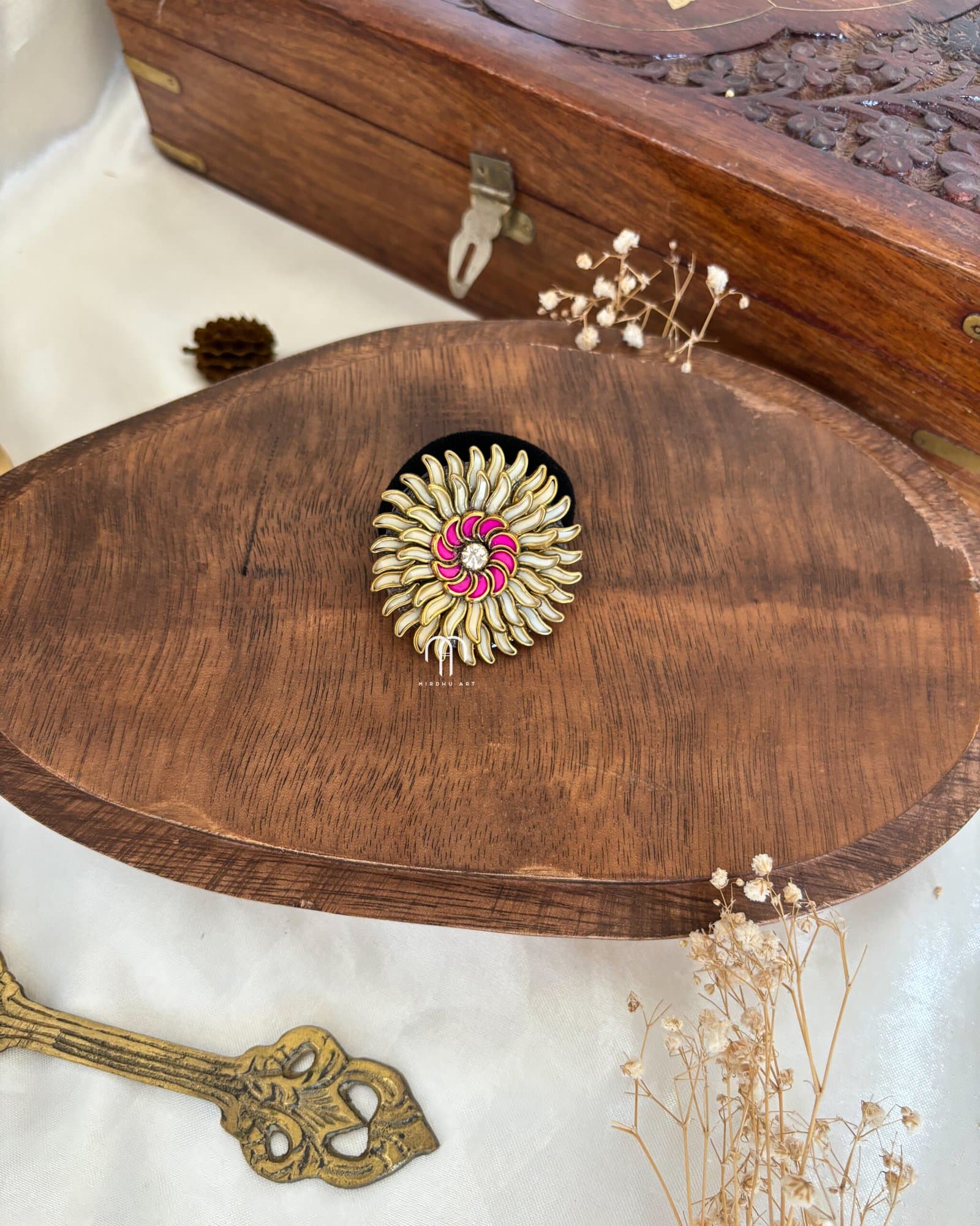 Two Layer Blossom – White and Rani Pink from Bangle by Choice