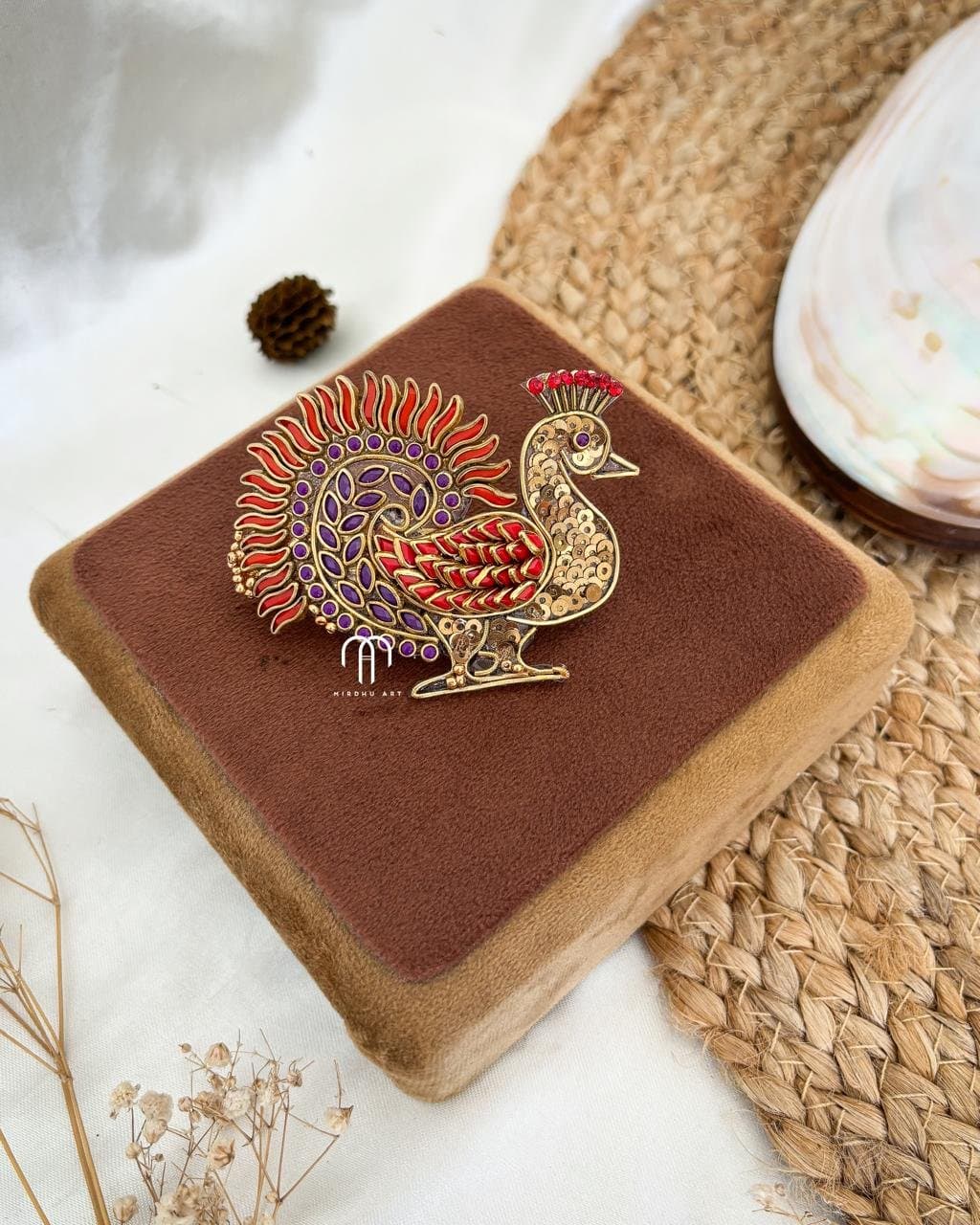 Peacock Center Clip – Purple & Red from Bangle by Choice