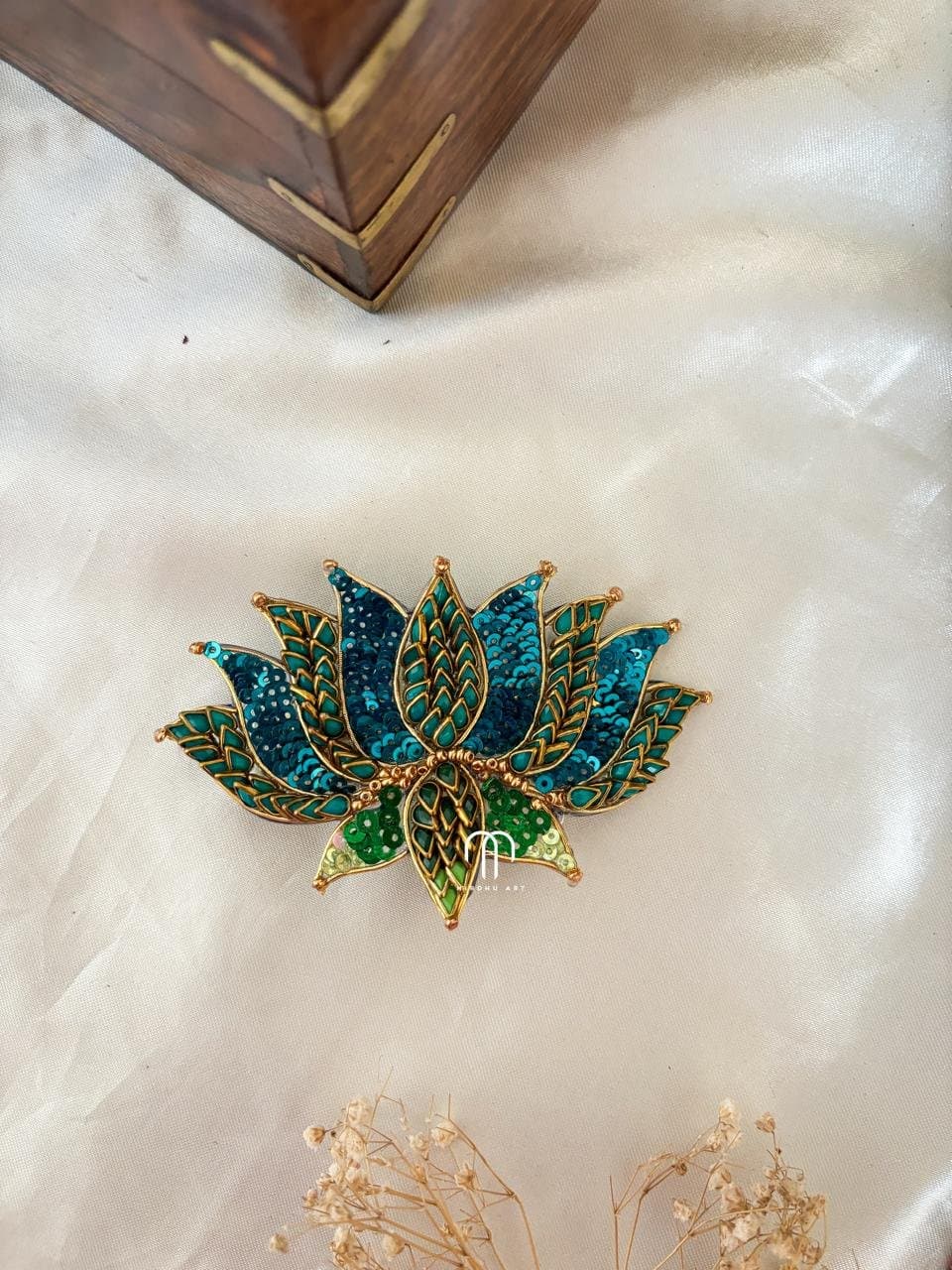 Lotus Center Clip – Krishna Blue And Green from Bangle by Choice