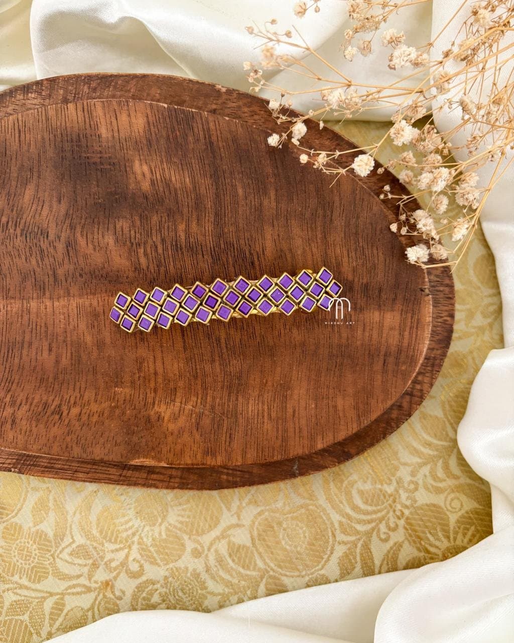Kundan Center clips – Square (Lavender) from Bangle by Choice