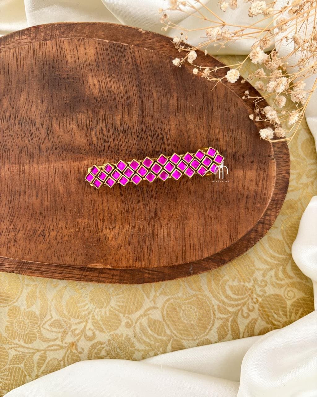 Kundan Center clips – Square (Rani Pink) from Bangle by Choice